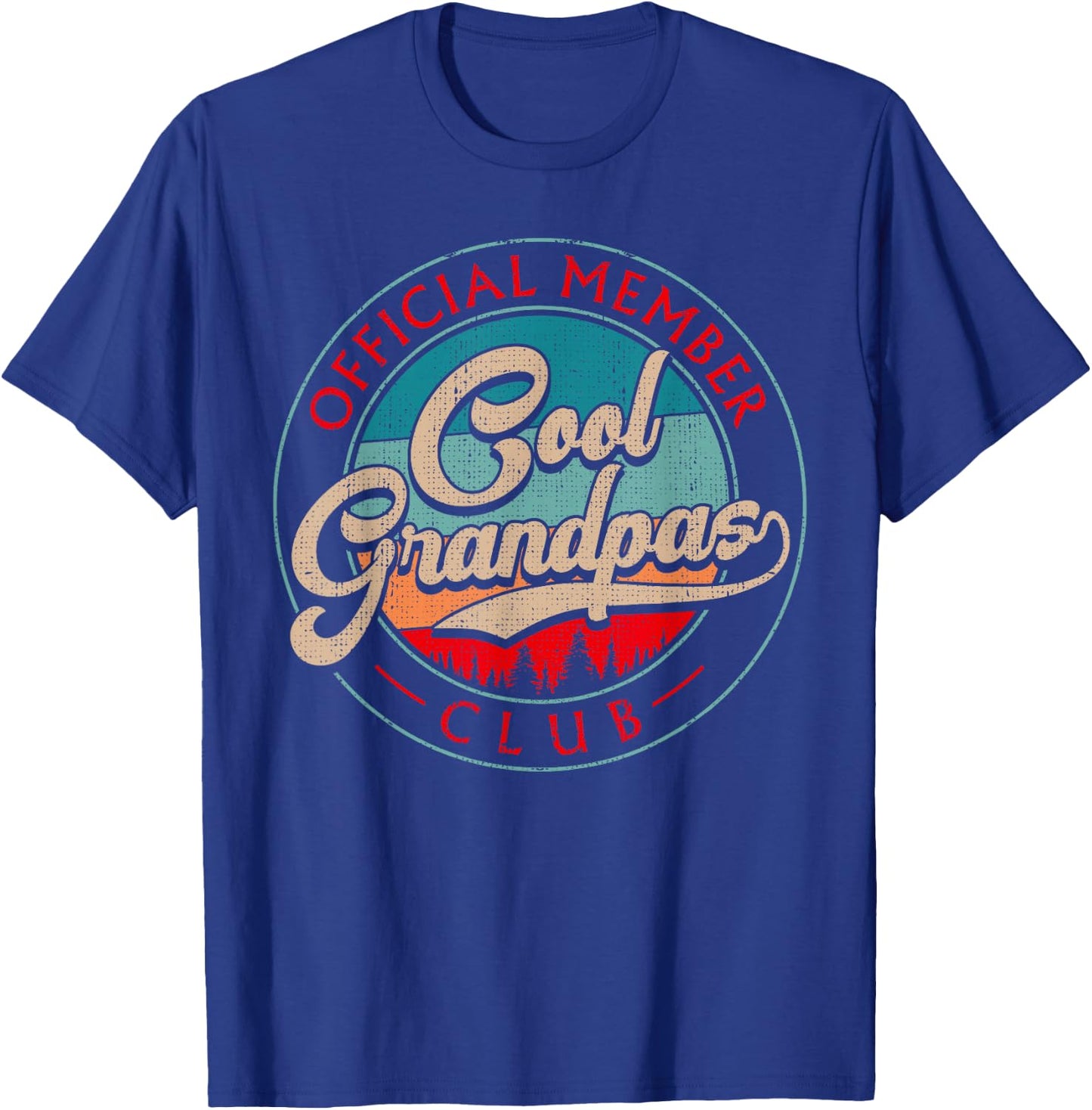 Grandpa Vintage Cool Grandpas Club Official Member Funny T-Shirt - T-Shirt | Royal