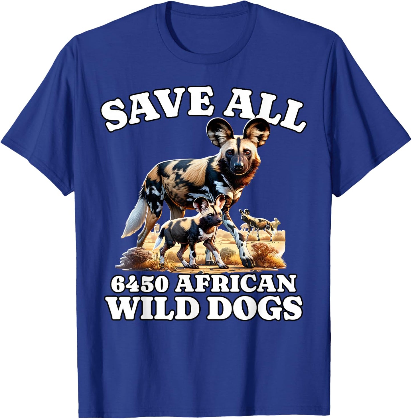 Save African Wild Dog T-Shirt - T-Shirt | Royal
