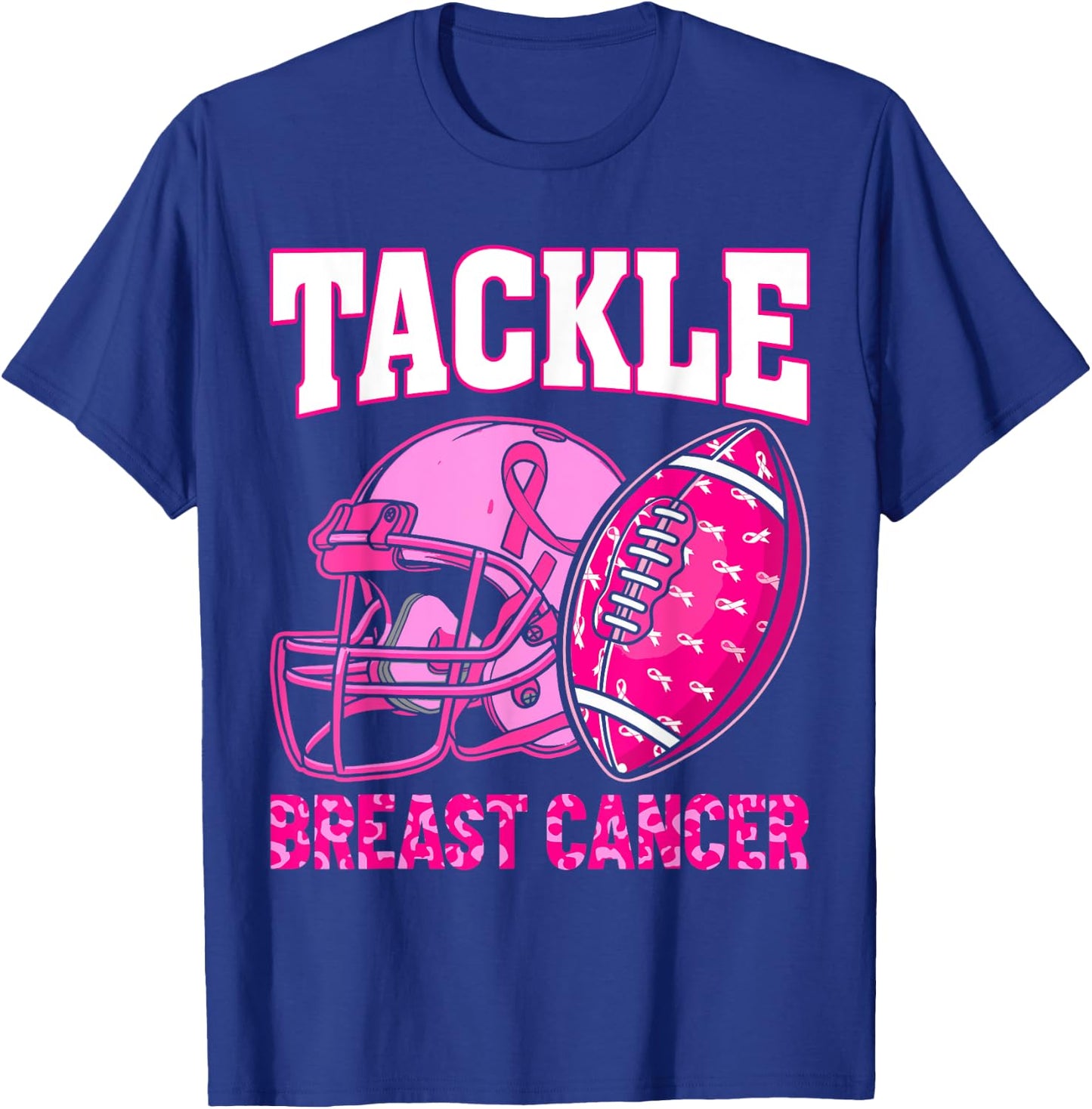 Tackle Breast Cancer Awareness American Football Women Kids T-Shirt - T-Shirt | Royal