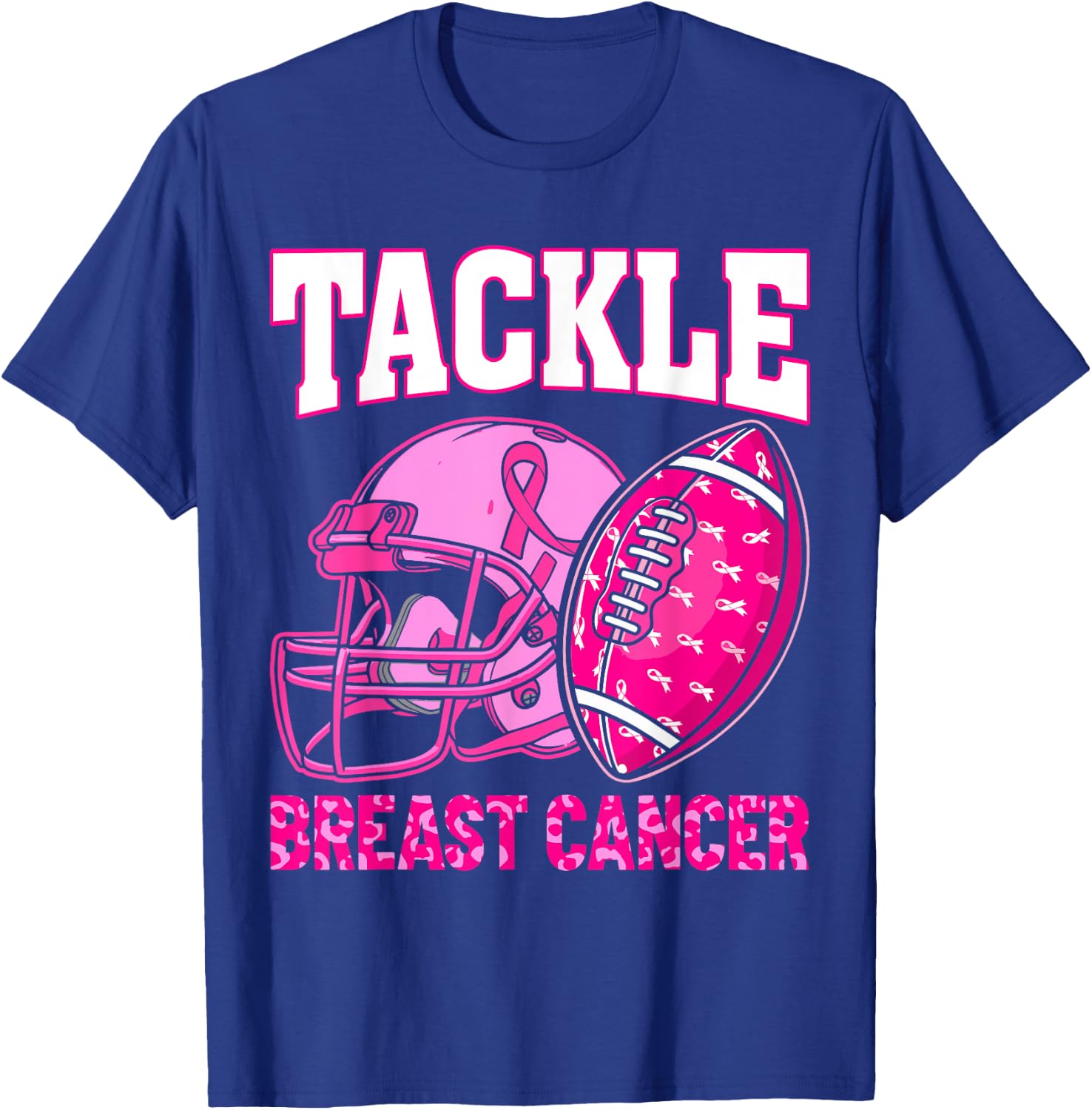 Tackle Breast Cancer Awareness American Football Women Kids T-Shirt - T-Shirt | Royal