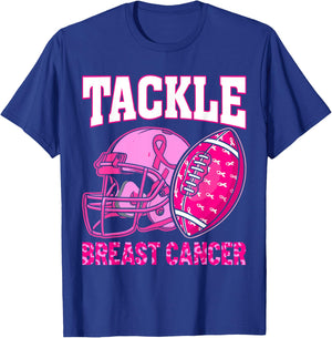 Tackle Breast Cancer Awareness American Football Women Kids T-Shirt - T-Shirt | Royal