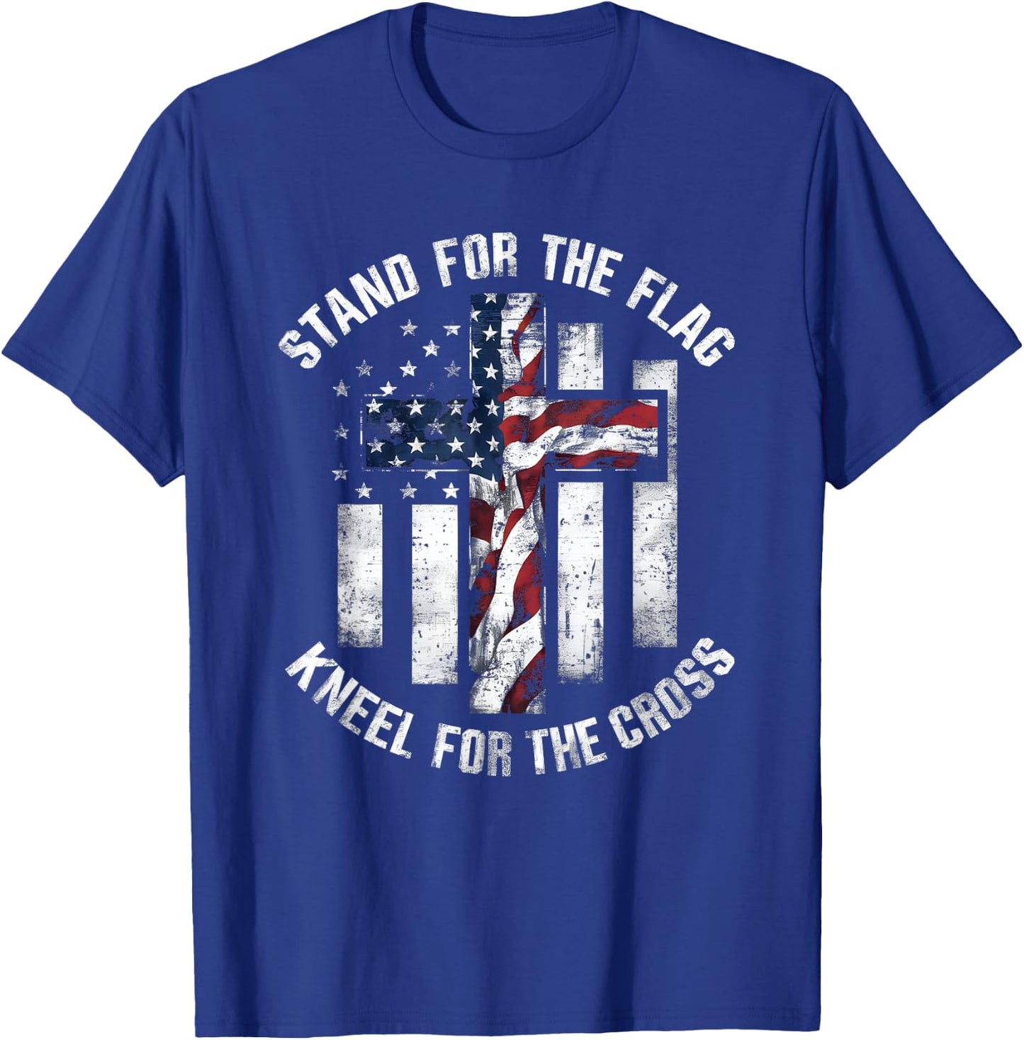 Patriot USA Flag Religious Quote 4th of July Christian Faith Men T-Shirt - T-Shirt | Royal