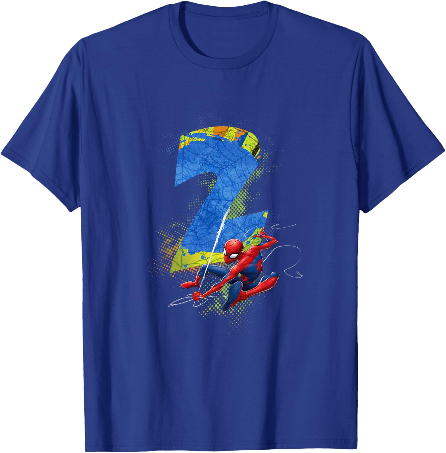 Marvel Super Heroes Spider-Man 2 Year Old Second Birthday T-Shirt - T-Shirt | Royal
