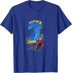 Marvel Super Heroes Spider-Man 2 Year Old Second Birthday T-Shirt - T-Shirt | Royal