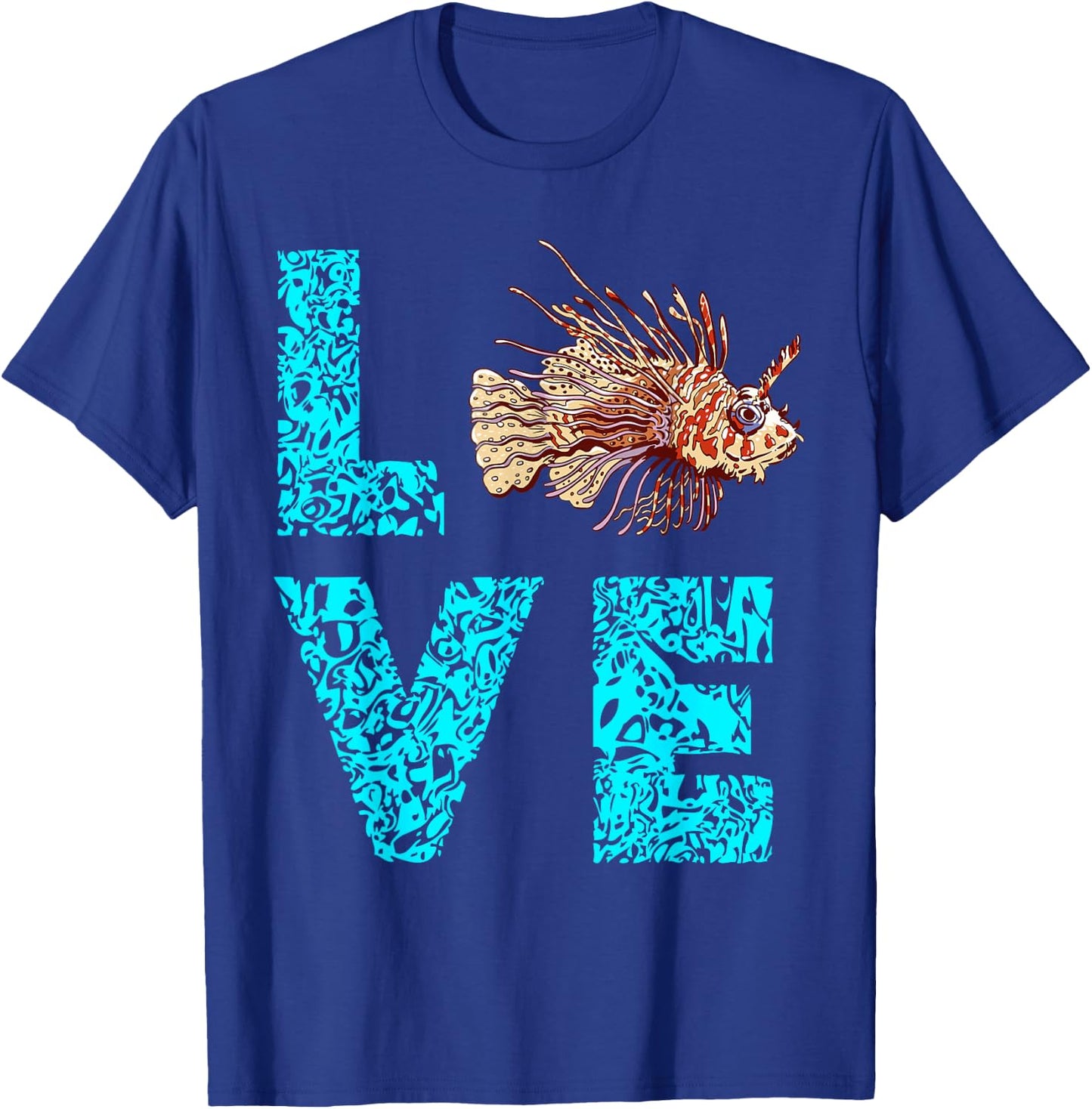 Lionfish Love Funny Lion Fish Lover Sea Rock Diver Fishing T-Shirt - T-Shirt | Royal