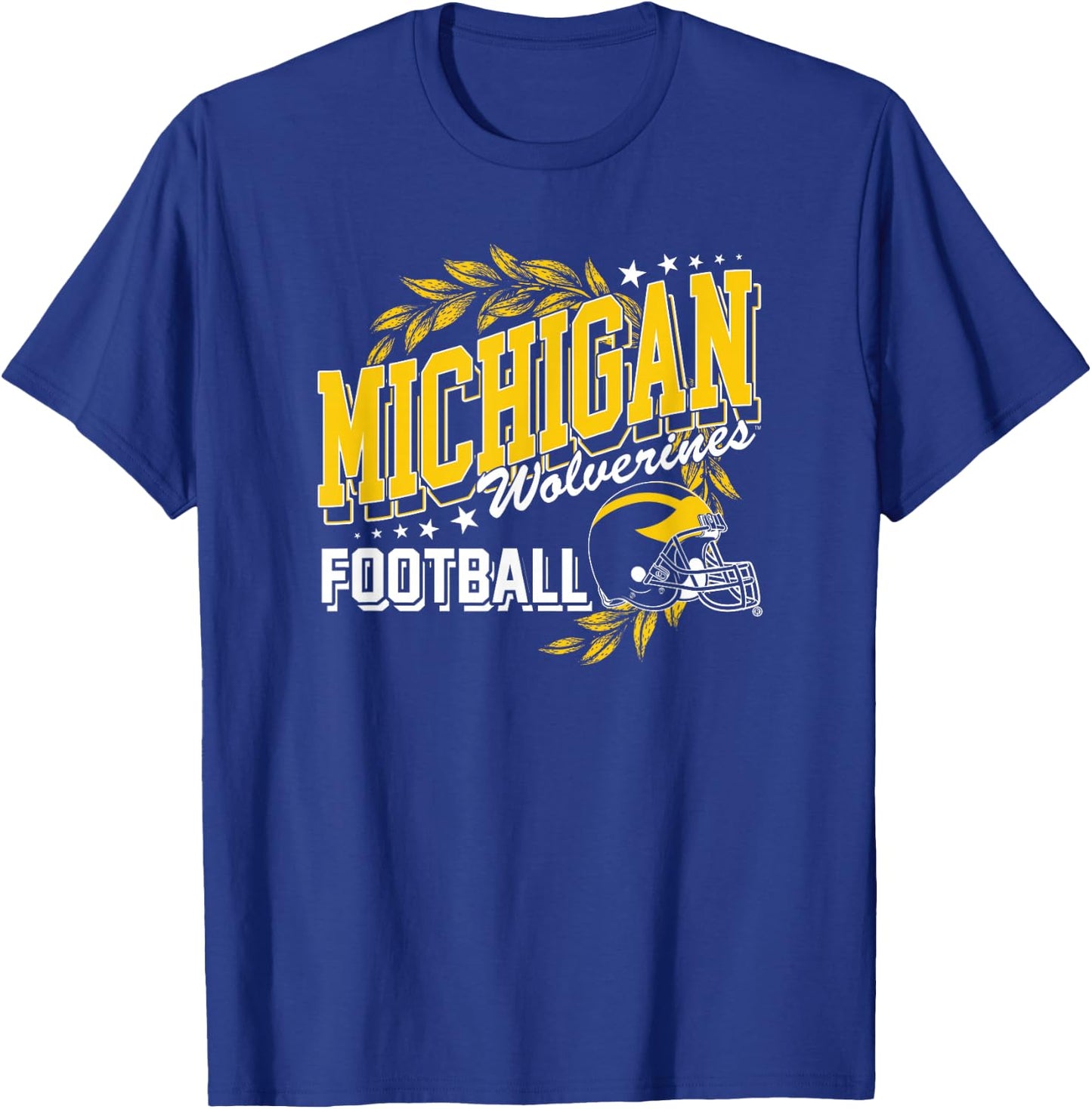 University of Michigan Wolverines U of M Football Laurels T-Shirt - T-Shirt | Royal