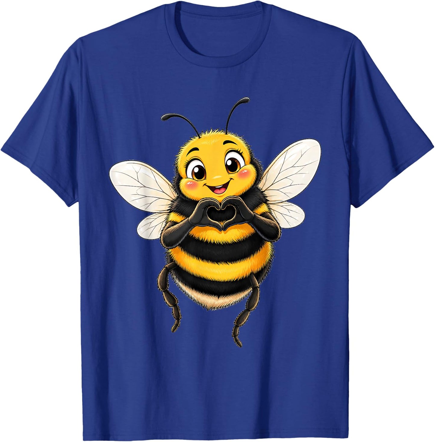 Bumblebee with Heart | Cute Bumblebee with Heart Symbol T-Shirt - T-Shirt | Royal