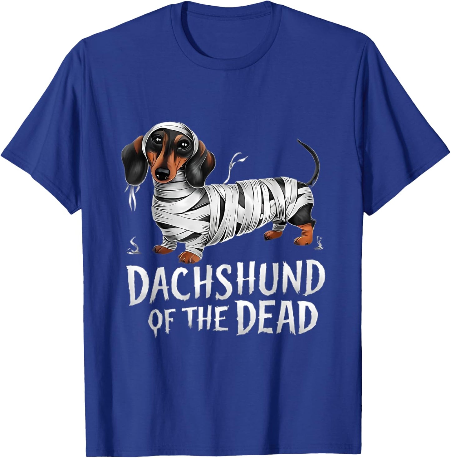 Dachshund of Dead Halloween Mummy Dog T-Shirt - T-Shirt | Royal