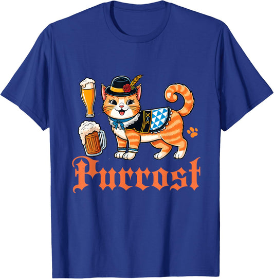 Oktoberfest Prost Pun Purrost Cat Germany Beer Festival T-Shirt - T-Shirt | Royal
