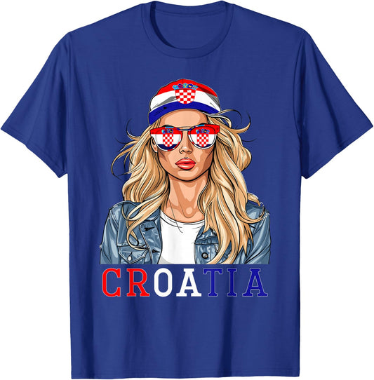 Croatian Flag Souvenirs Woman Dress Products Croatia T-Shirt - T-Shirt | Royal