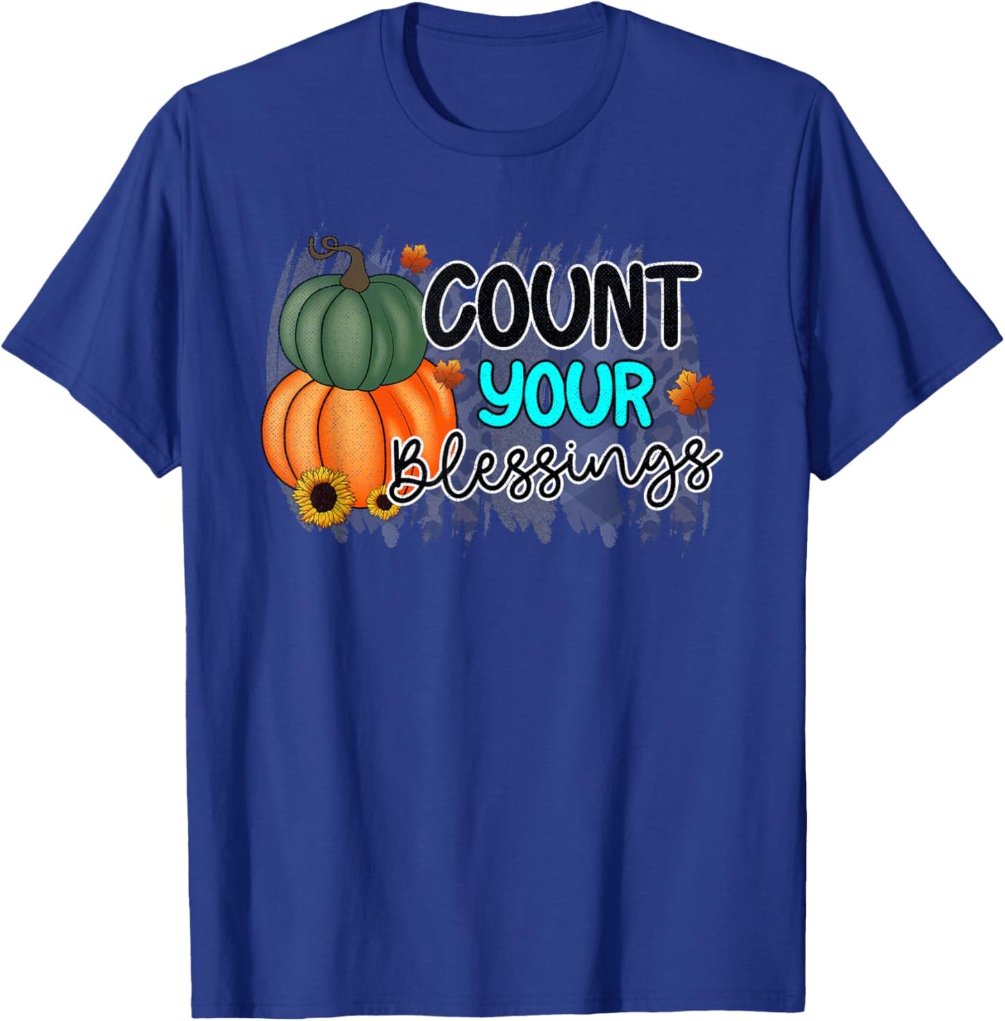 Count Your Blessings Cute Thanksgiving T-Shirt - T-Shirt | Royal