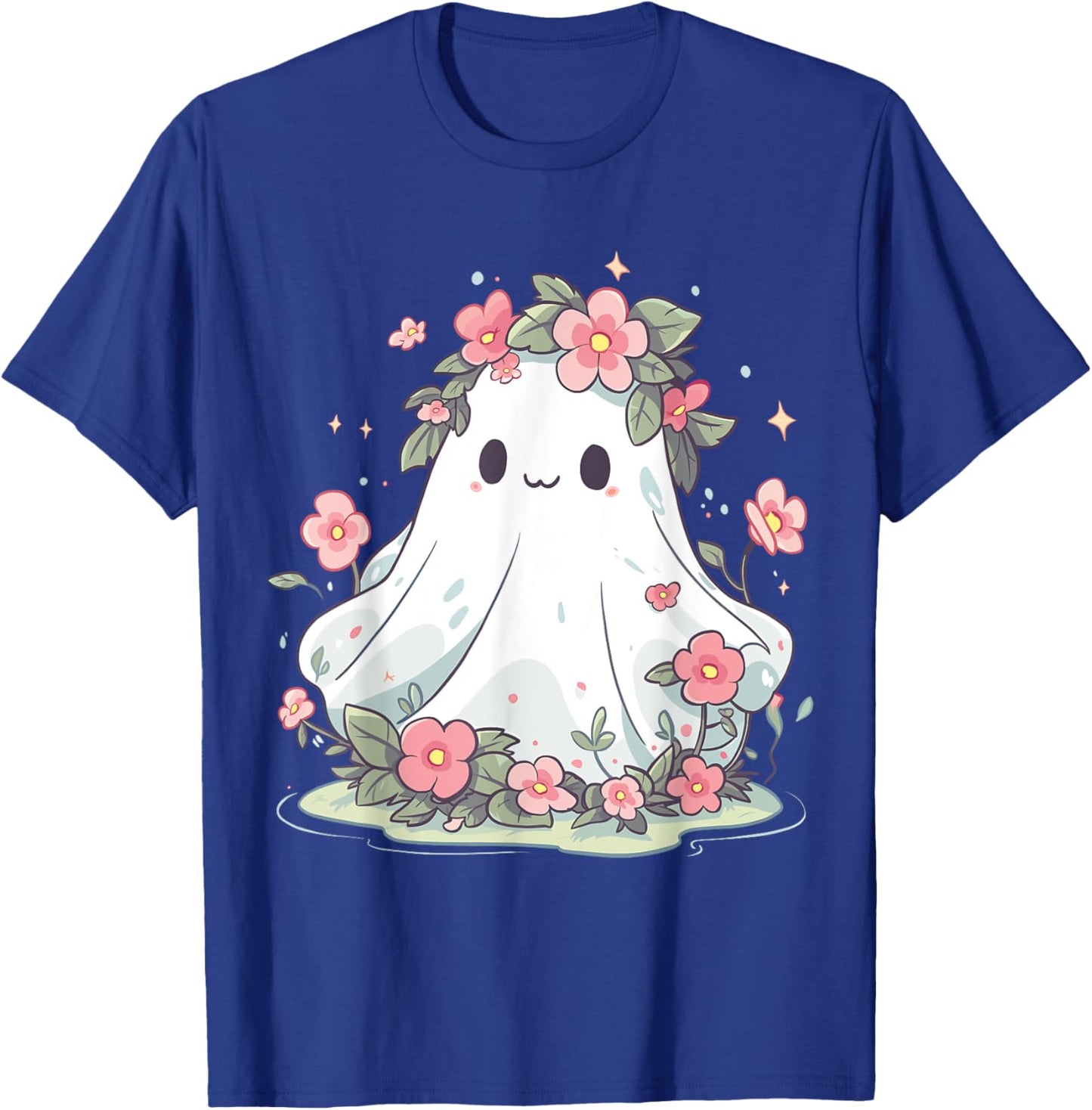 Halloween Shirt Floral Ghost Halloween Costume Girls Women T-Shirt - T-Shirt | Royal