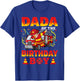 Dada Of The Birthday Boy Fire Truck Firefighter Boys T-Shirt - T-Shirt | Royal