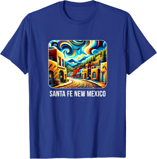 Santa Fe New Mexico - Expressionism Art T-Shirt - T-Shirt | Royal