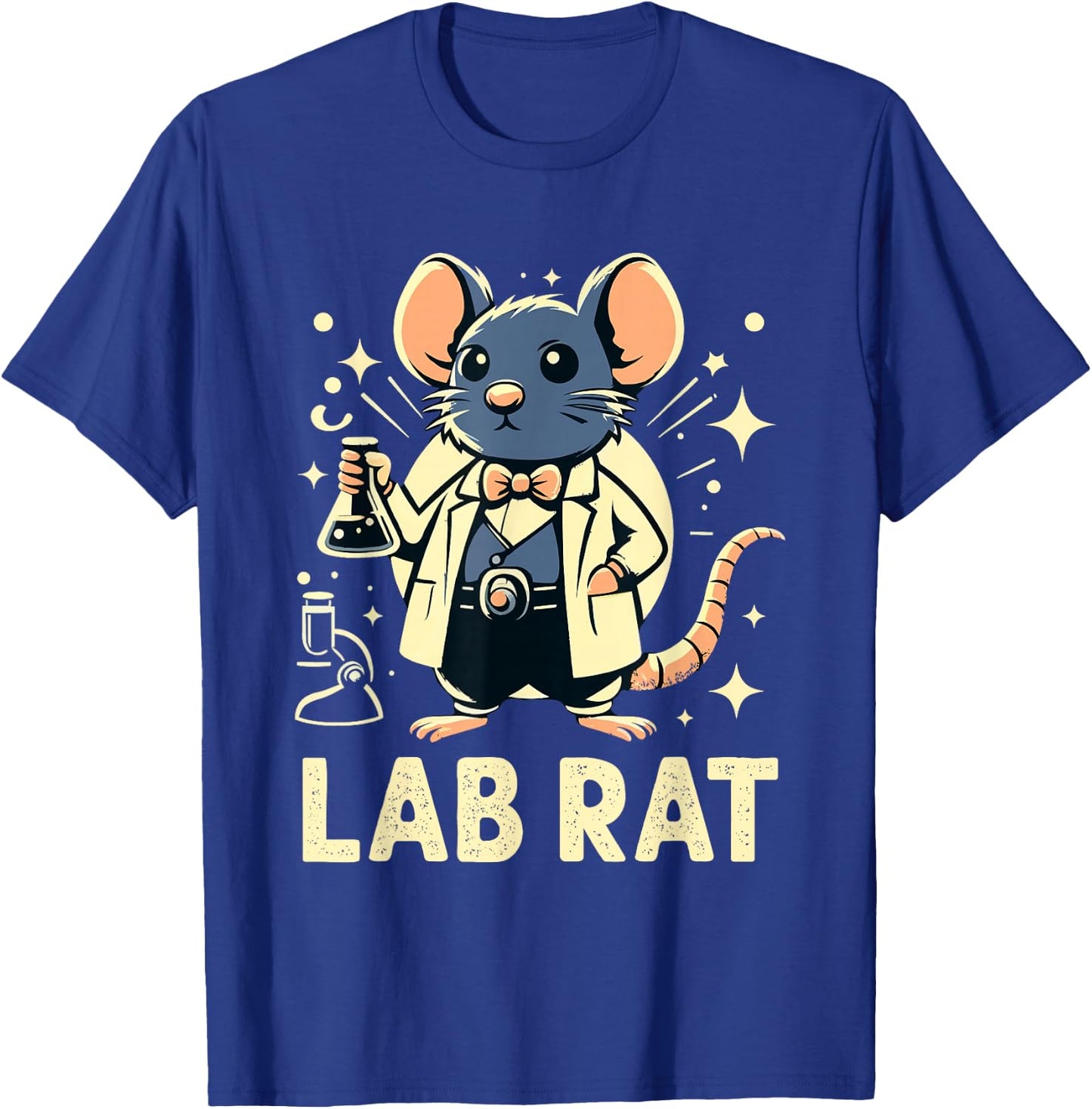 Adorable Lab Rat Scientist Cartoon T-Shirt - T-Shirt | Royal