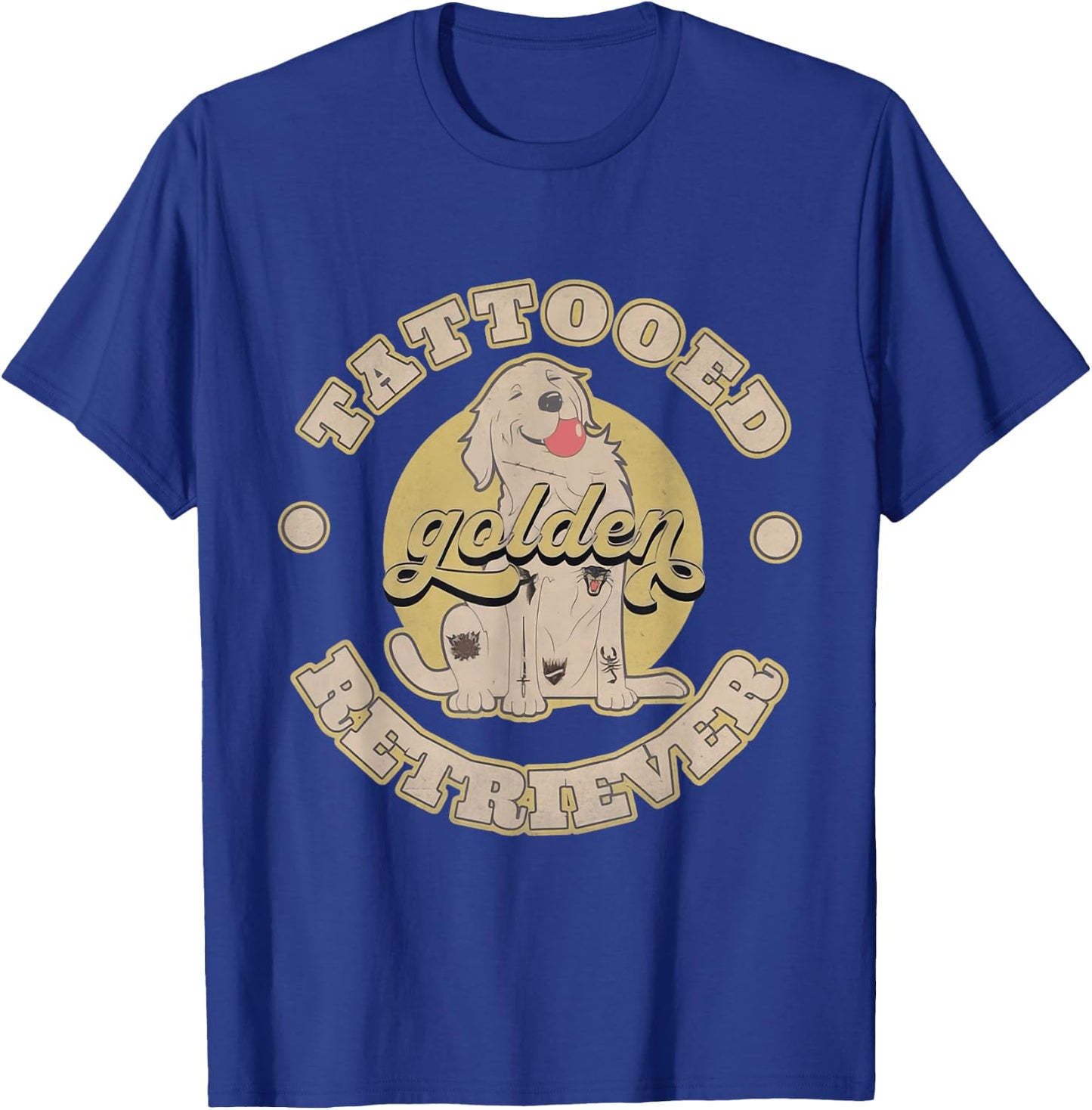 Tattooed Golden Retriever T-Shirt - T-Shirt | Royal