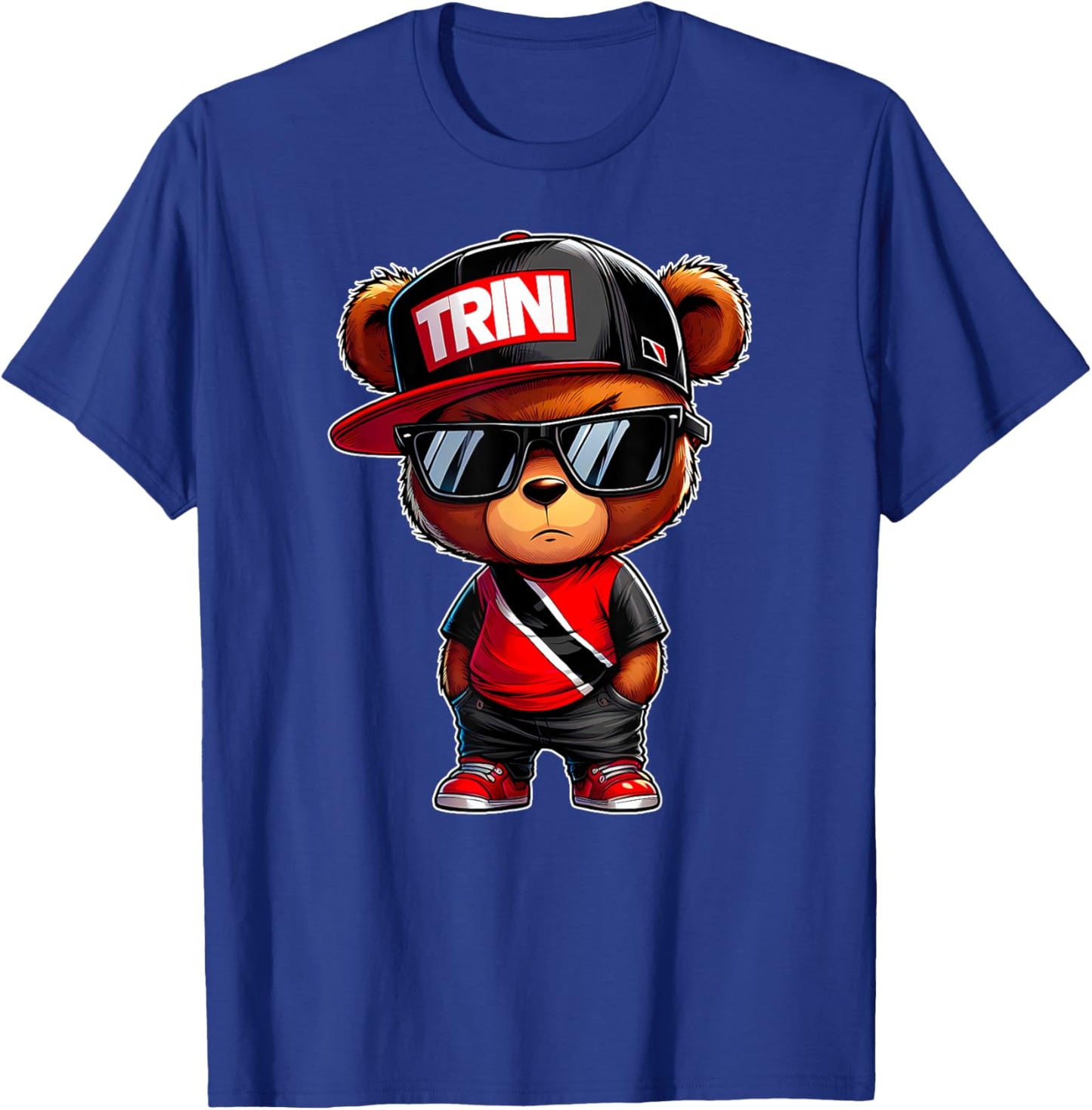 Trini Teddy Bear Cute Trinidad Flag Trinidadian Carnival Art T-Shirt - T-Shirt | Royal