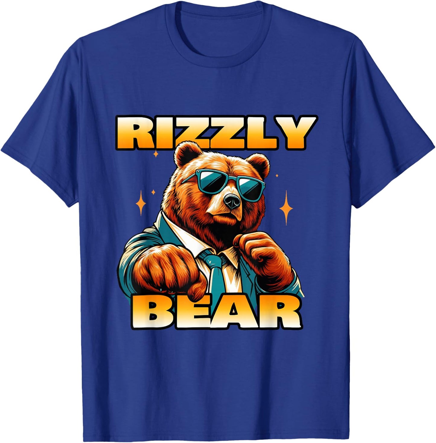 Rizzly Bear Wearing Sunglasses Cool Grizzly Bear T-Shirt - T-Shirt | Royal