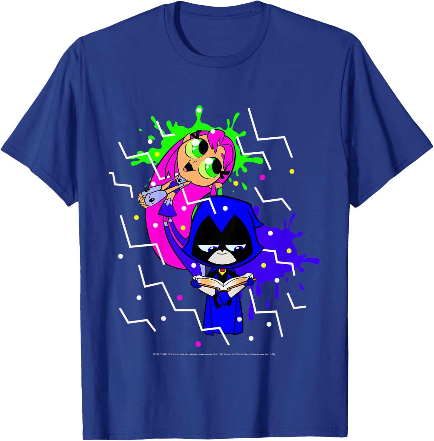 Kids DC Comics Teen Titans Go! Raven & Starfire Paint Splatter T-Shirt - T-Shirt | Royal