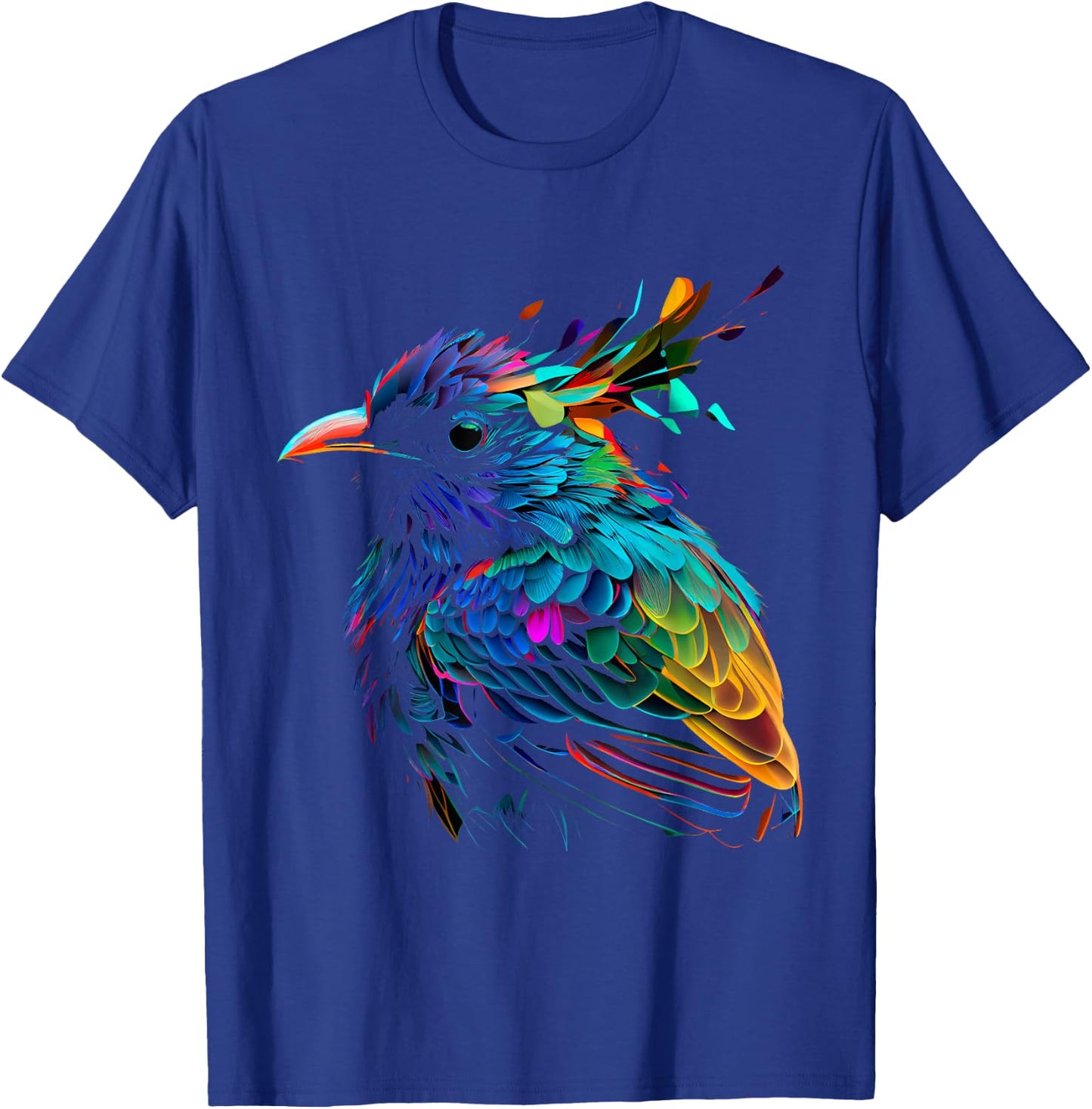 Colorful Abstract Bird Art Colorful Feathers T-Shirt - T-Shirt | Royal