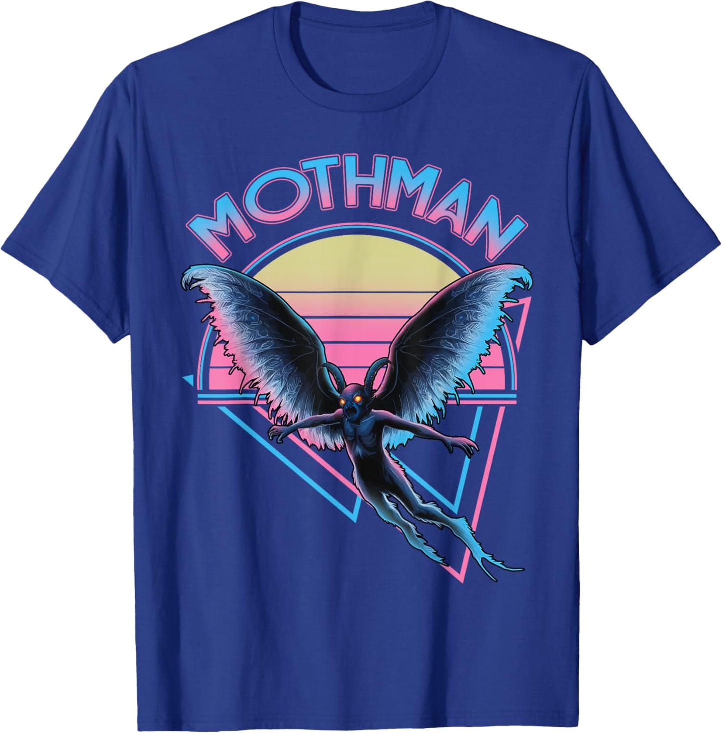Mothman Vaporwave Cryptozoology Retro Vintage Cryptid T-Shirt - T-Shirt | Royal