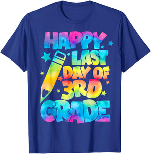 Happy Last Day of Third 3rd Grade Teacher Student Graduation T-Shirt - T-Shirt | Royal