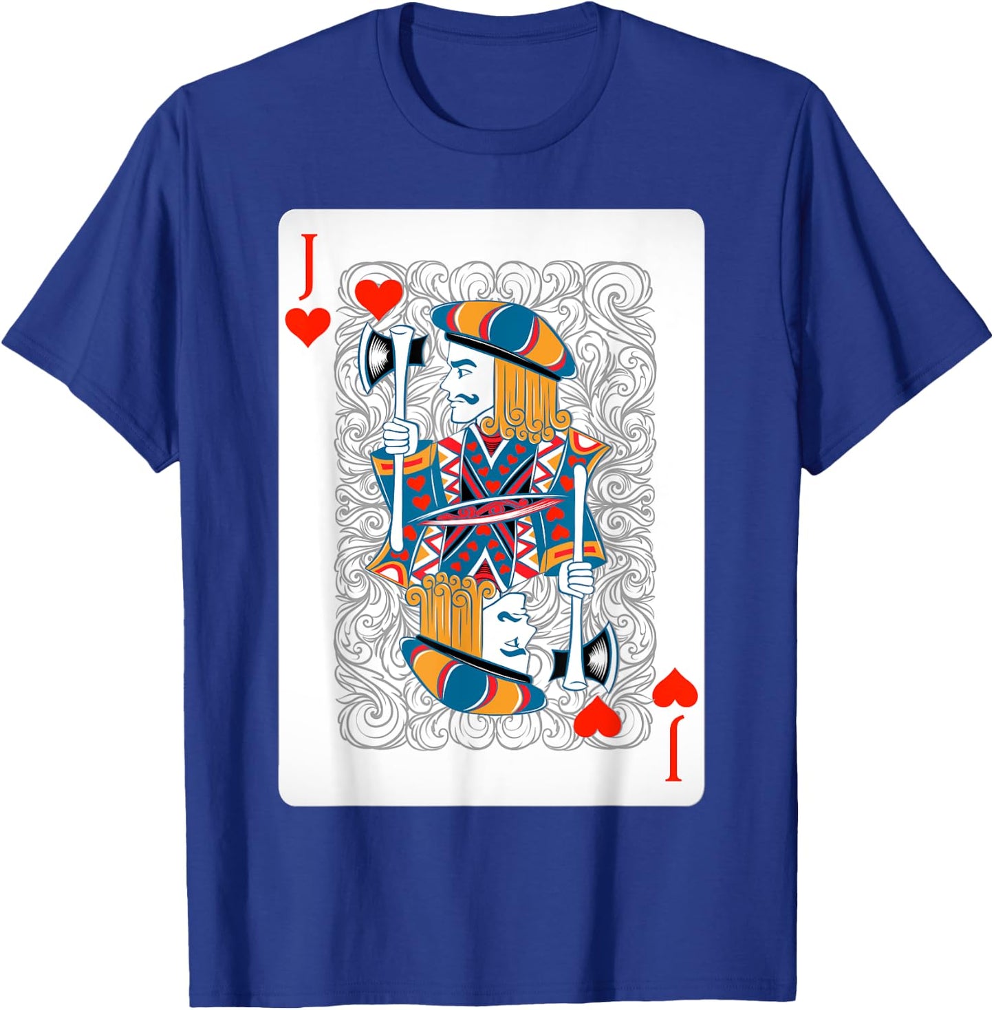 Jack Of Hearts Playing Cards Shirt Easy Halloween Costume T-Shirt - T-Shirt | Royal