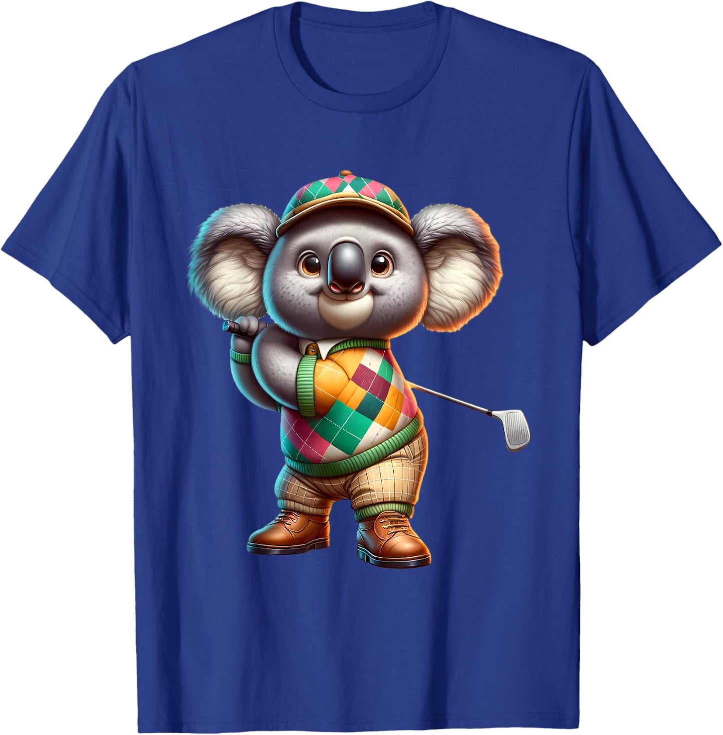Cute Koala Play Golf Golfer Golfing Sport Men Women Kids T-Shirt - T-Shirt | Royal