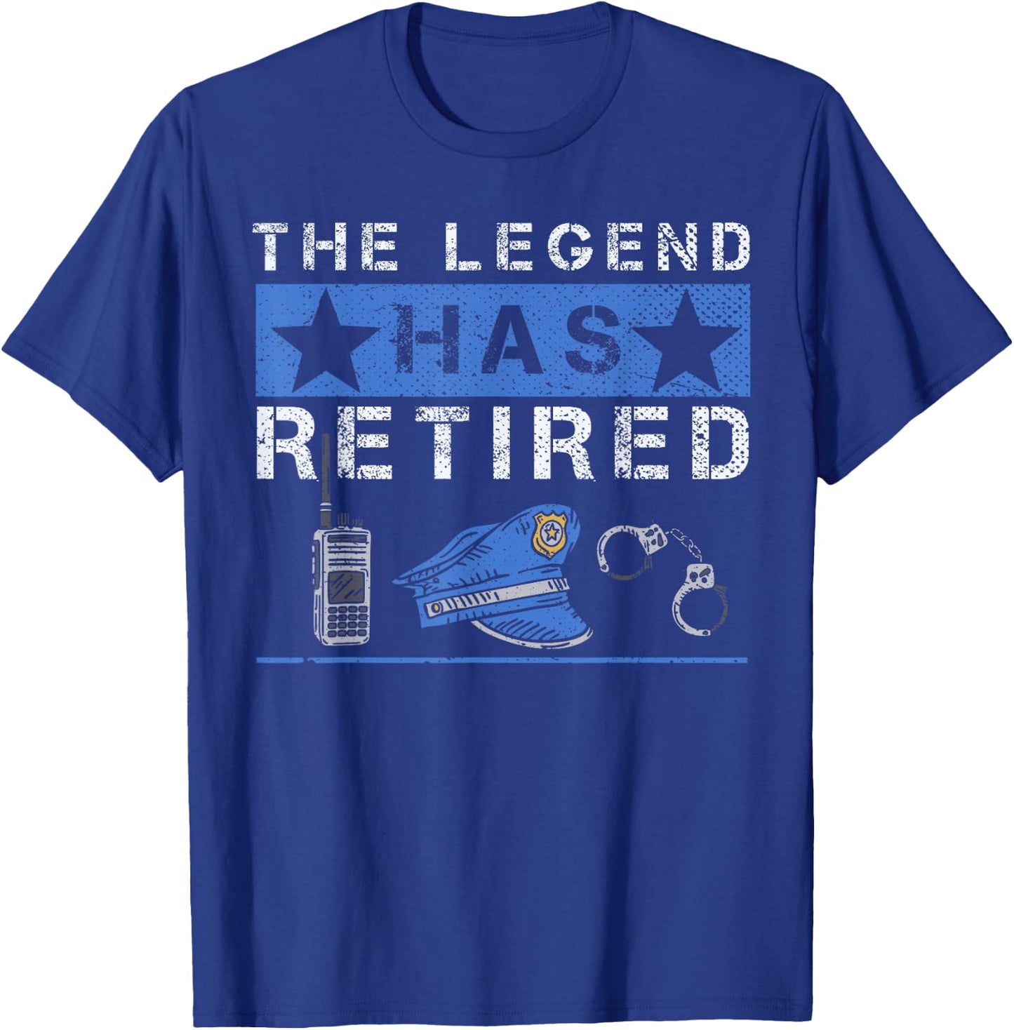 The Legend Has Retired Retirement Cop Police Officer T-Shirt - T-Shirt | Royal