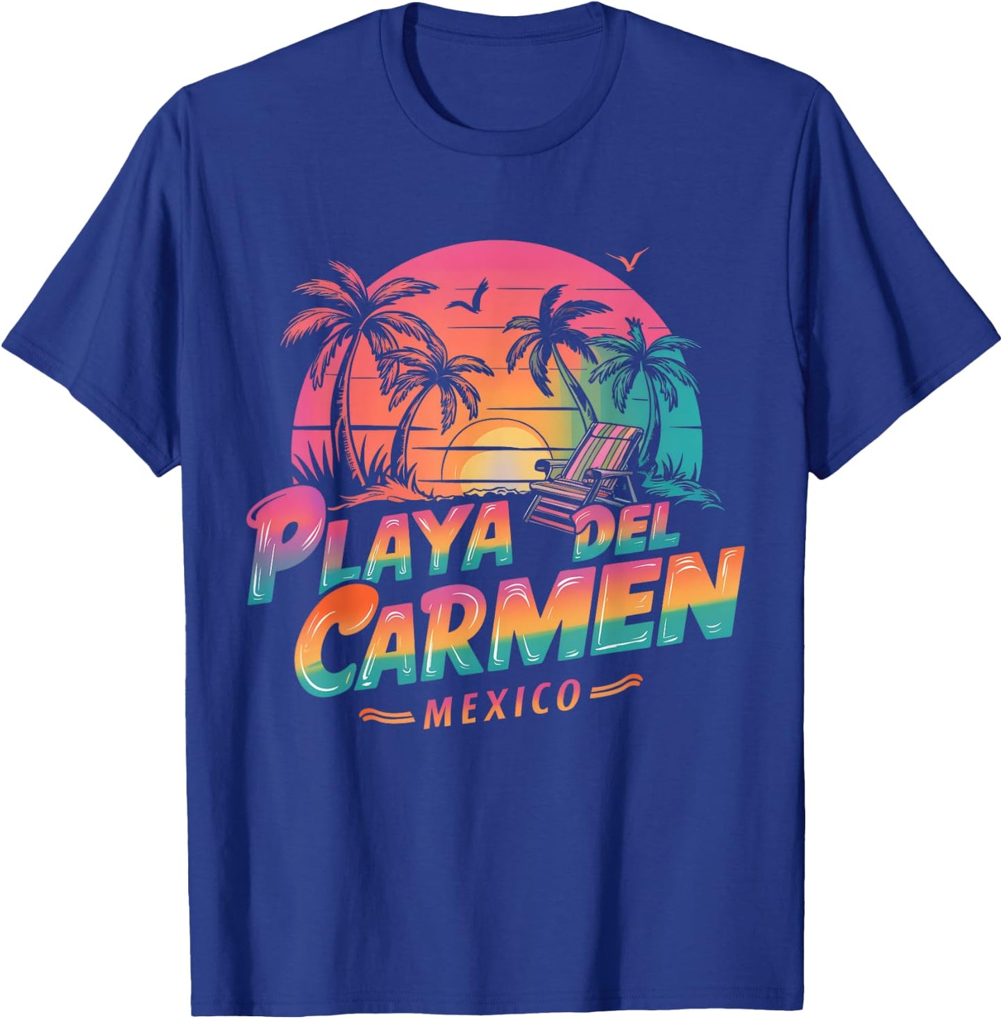 Playa Del Carmen Mexico Sunset beach Souvenir Vacation T-Shirt - T-Shirt | Royal