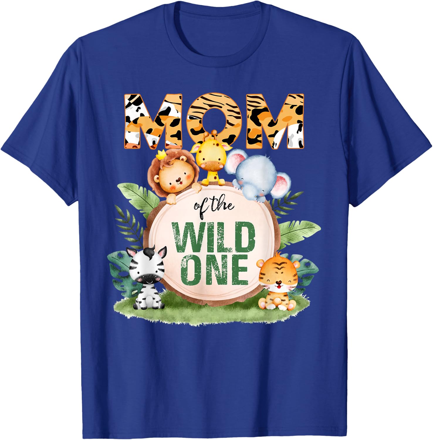 Mom Of The Wild One 1st Birthday Safari Family Matching T-Shirt - T-Shirt | Royal