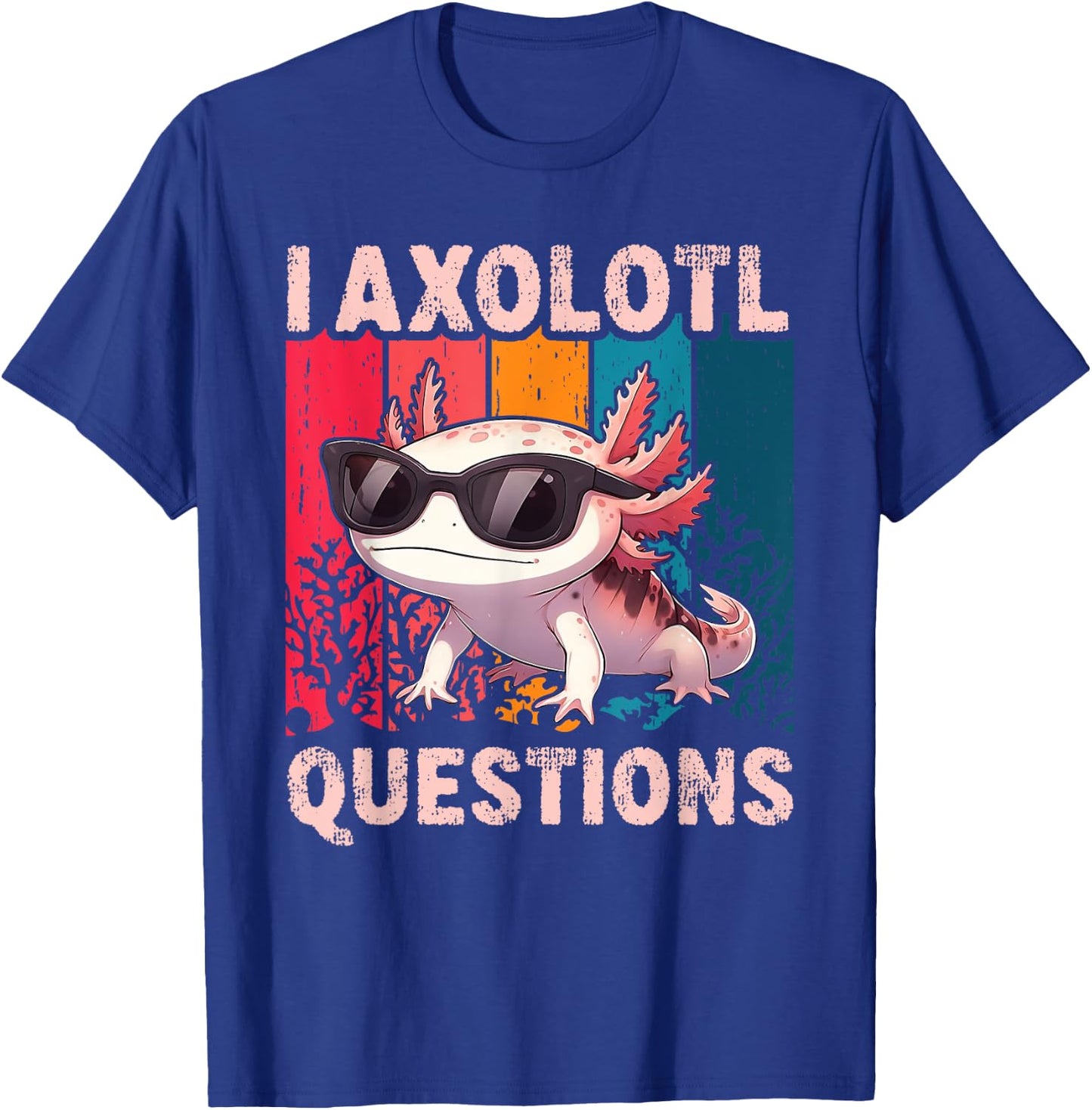 Funny I Axolotl Questions Retro Cute Toddler Boys Girls Kids T-Shirt - T-Shirt | Royal
