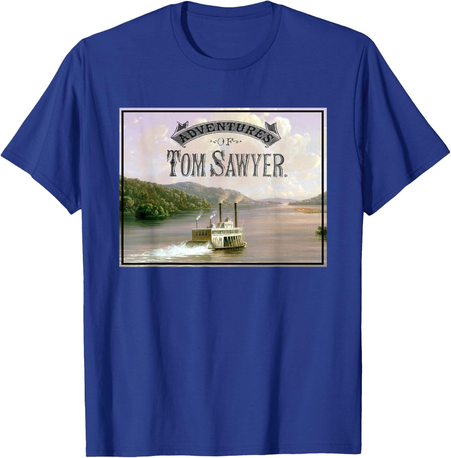 Tom Sawyer Adventures - Mississippi River Landscape T-Shirt - T-Shirt | Royal