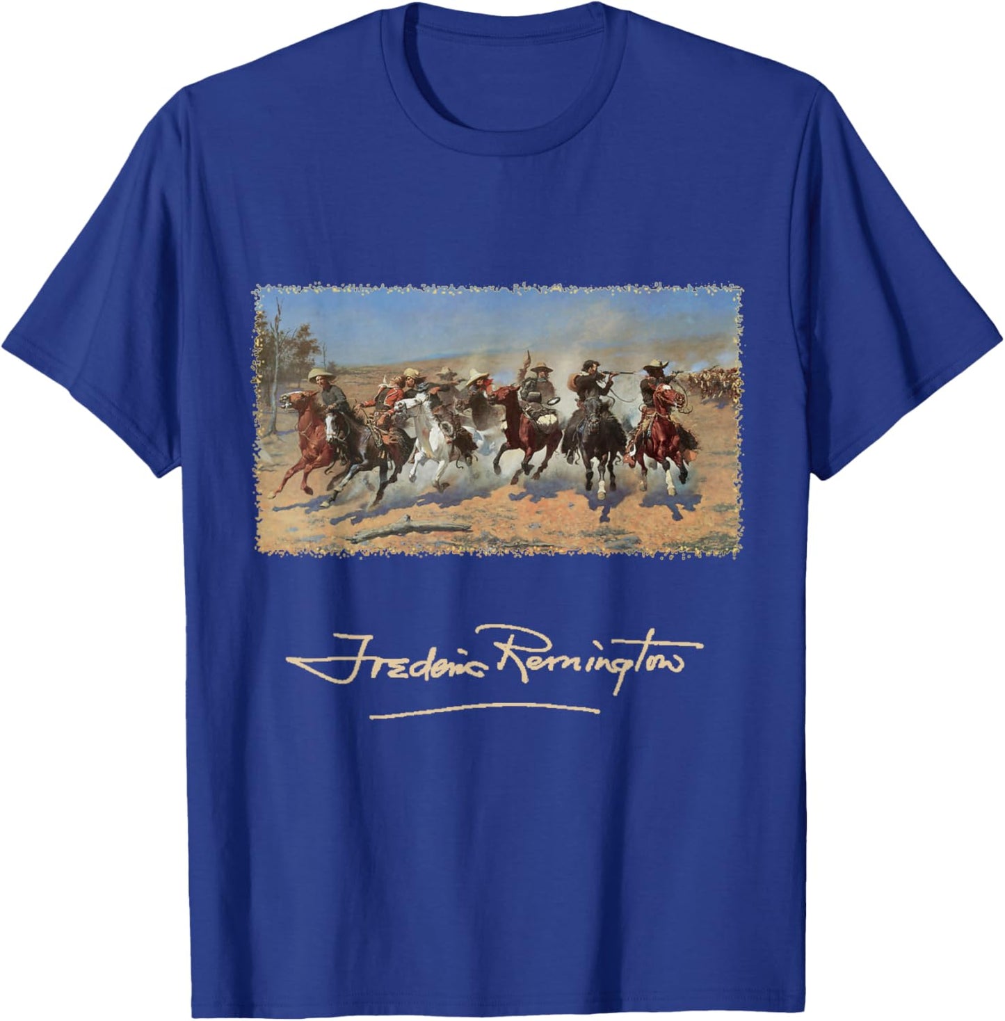 A Dash for Timber by Frederic Remington, Cowboys T-Shirt - T-Shirt | Royal