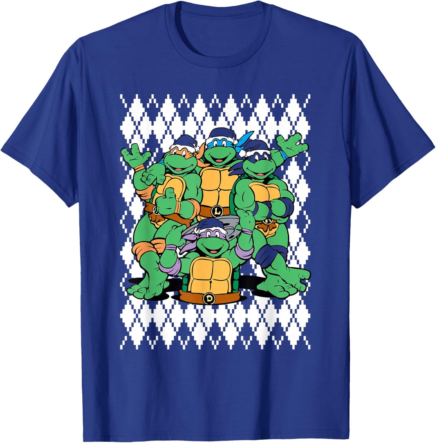 TMNT Ninja Turtles Ugly Christmas Sweater T-Shirt - T-Shirt | Royal