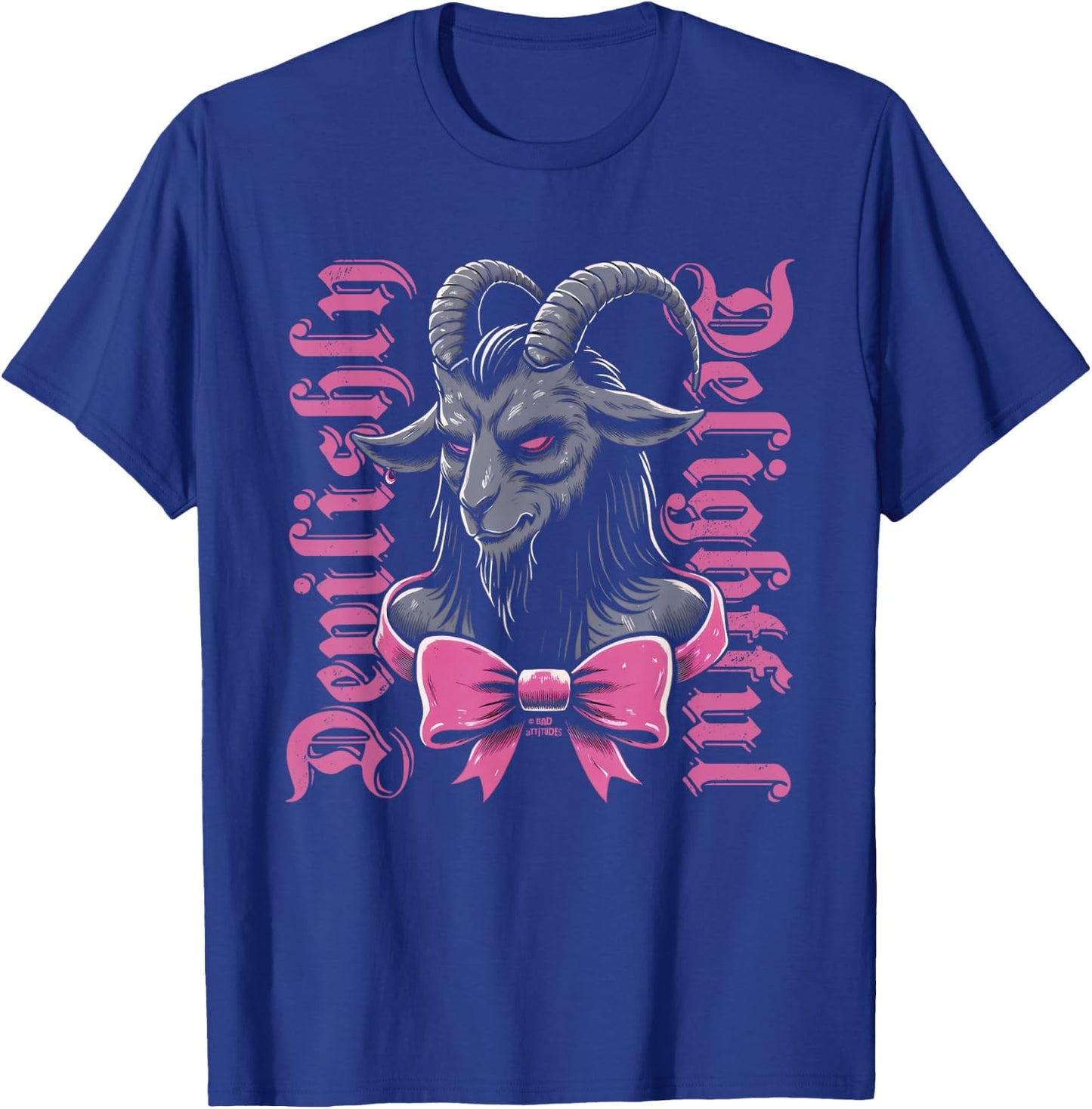 Coquette Goth Aesthetic Baphomet Bow Devilishly Delightful T-Shirt - T-Shirt | Royal