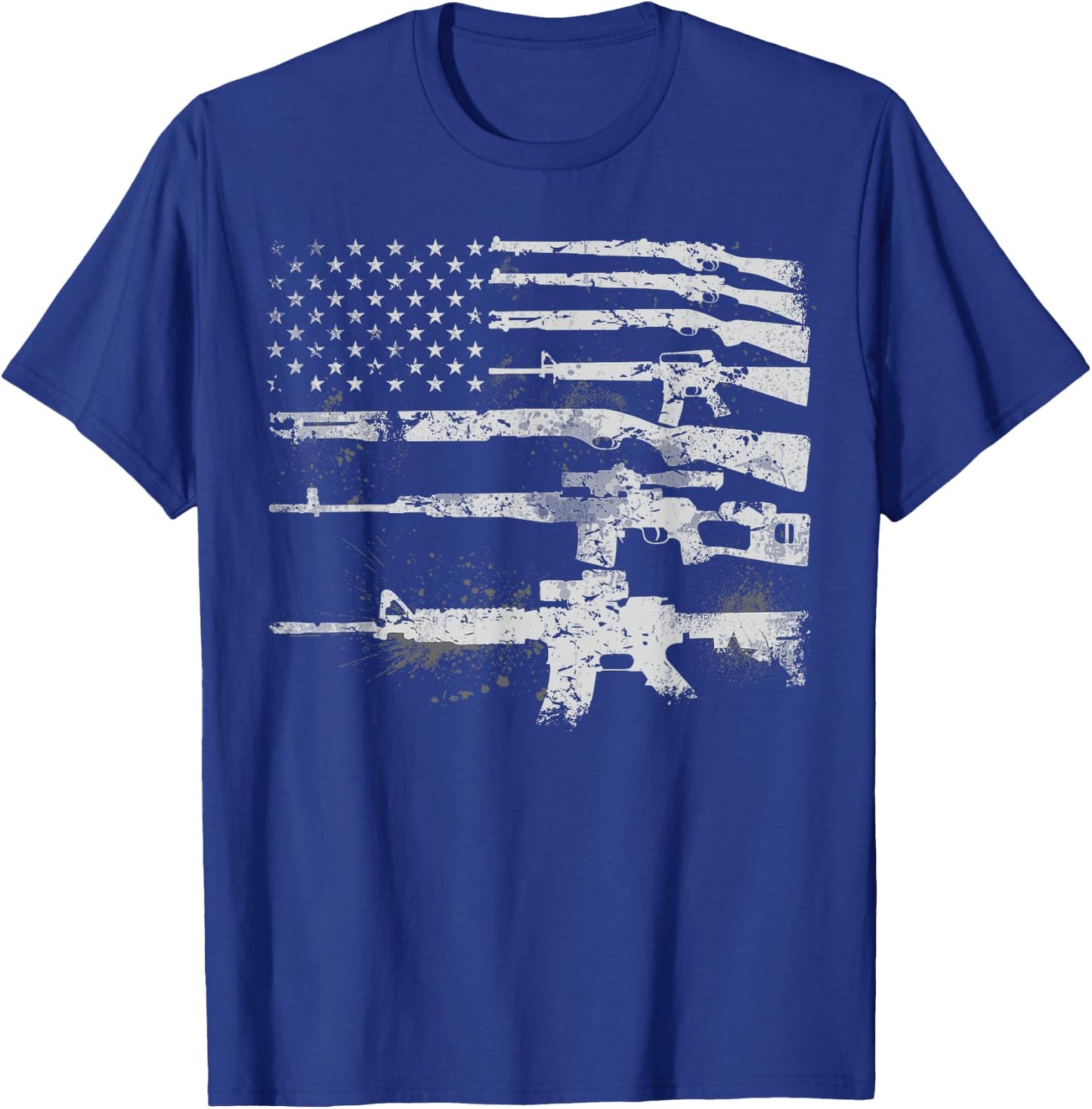 Gun Women Machine Guns USA Flag 2A Gifts T-Shirt - T-Shirt | Royal