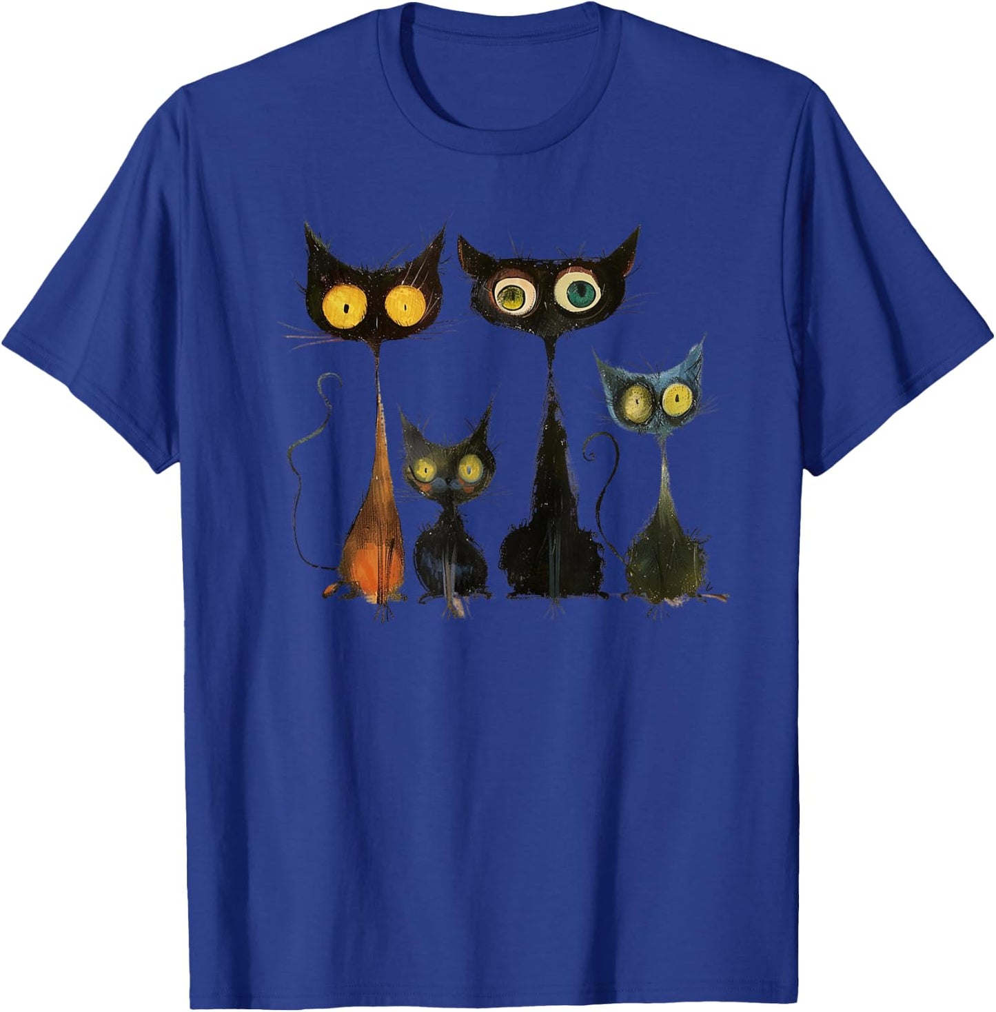 Whimsical Mid-Century Modern Look Cats 50& 60s Style T-Shirt - T-Shirt | Royal