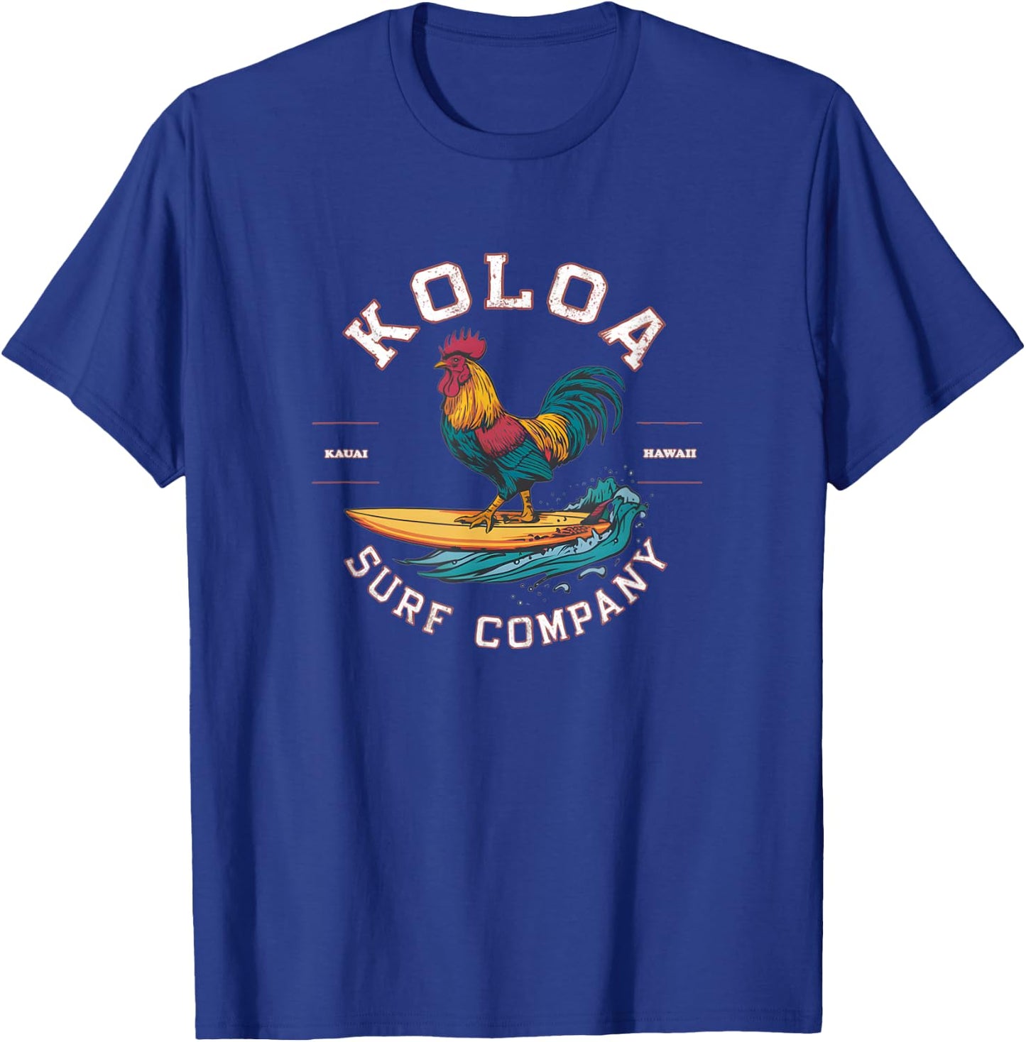 Koloa Surf Surfing Rooster Logo Lightweight, Graphic T-Shirt - T-Shirt | Royal