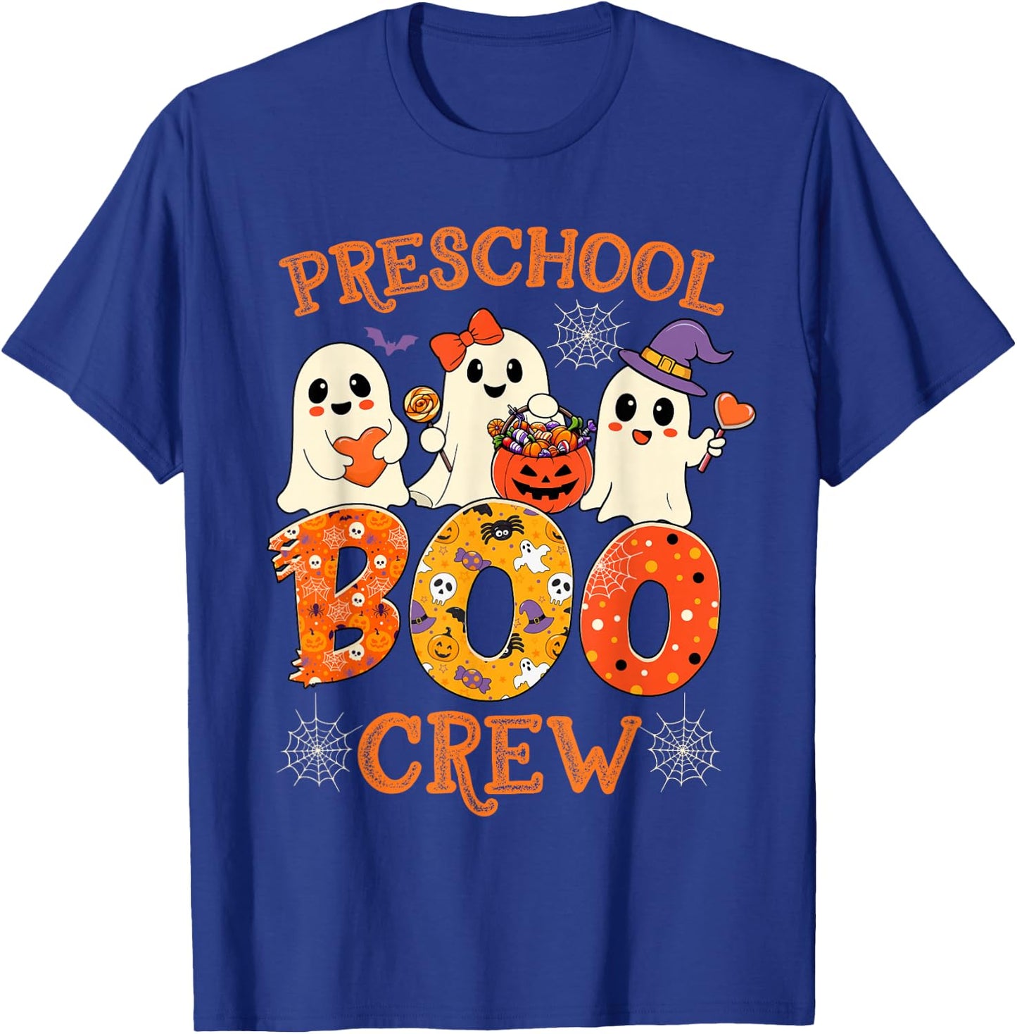 Preschool Boo Crew Funny Halloween Costume for Teacher Kids T-Shirt - T-Shirt | Royal