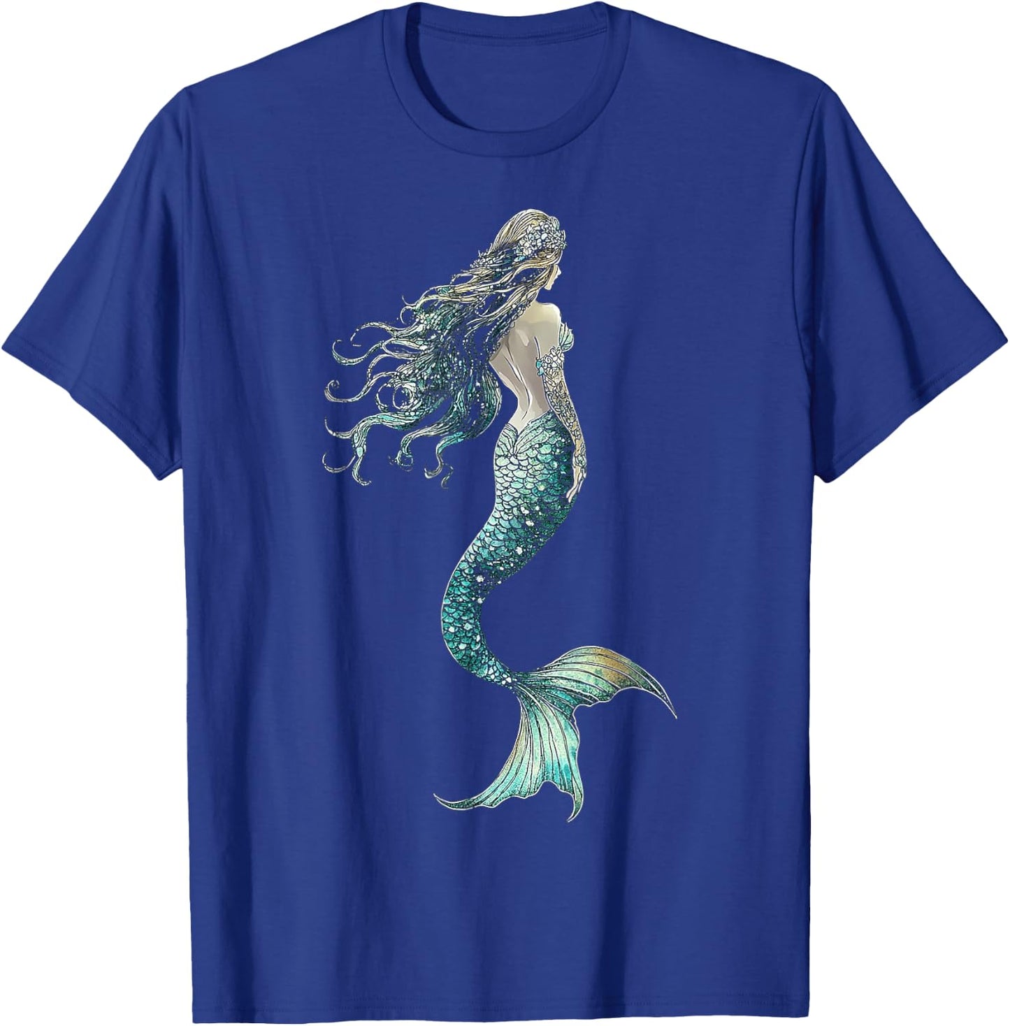 Mermaid Mythical Motif Fantasy Artwork Mermaid T-Shirt - T-Shirt | Royal