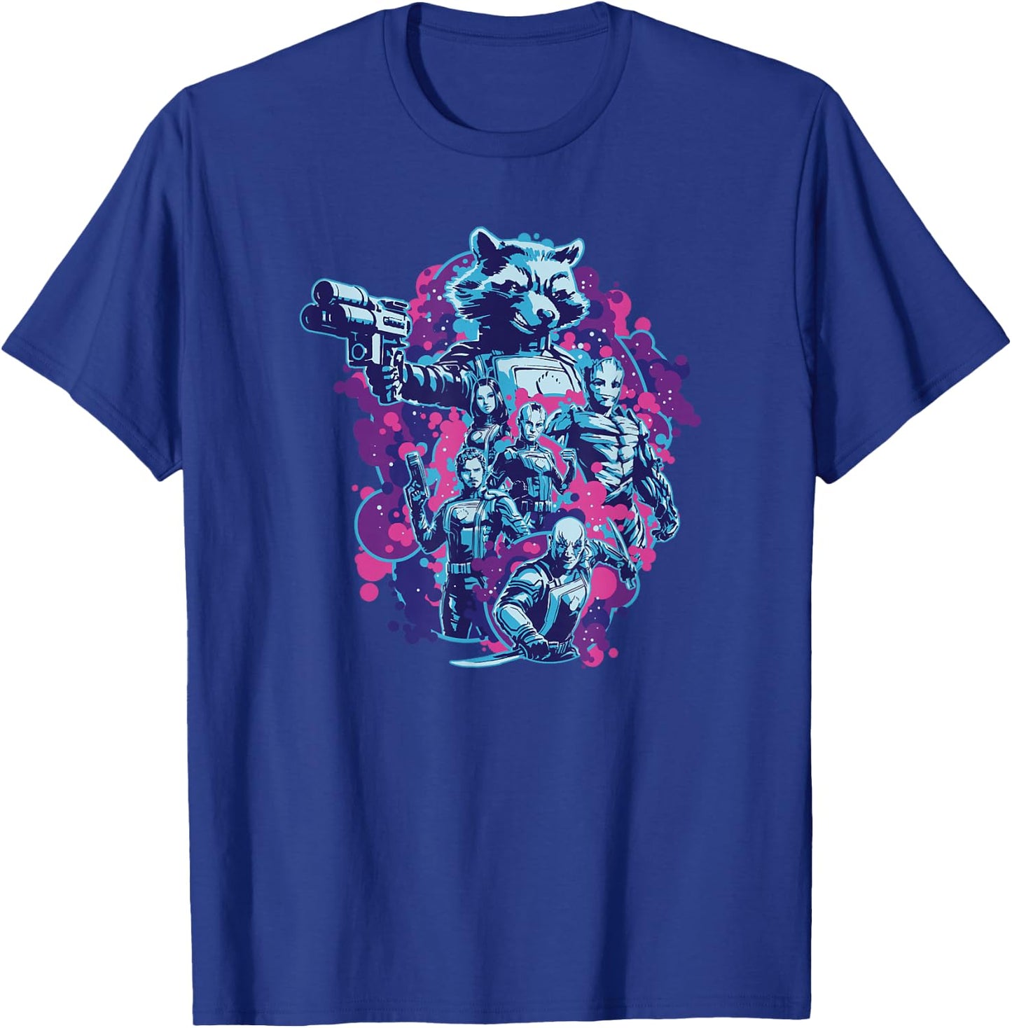 Marvel Guardians of the Galaxy Vol. 3 Vintage Bubble Poster T-Shirt - T-Shirt | Royal