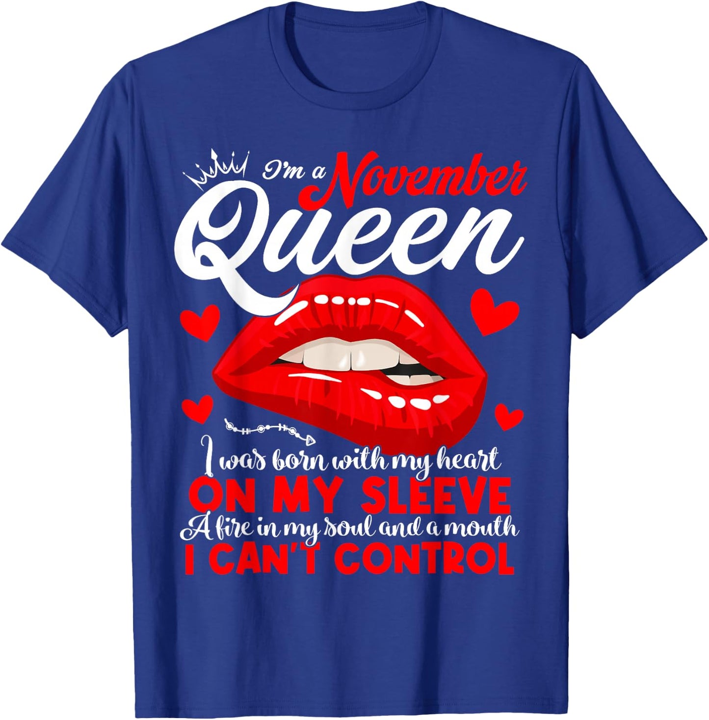 A Queen Was Born in November Women Girls November Birthday T-Shirt - T-Shirt | Royal