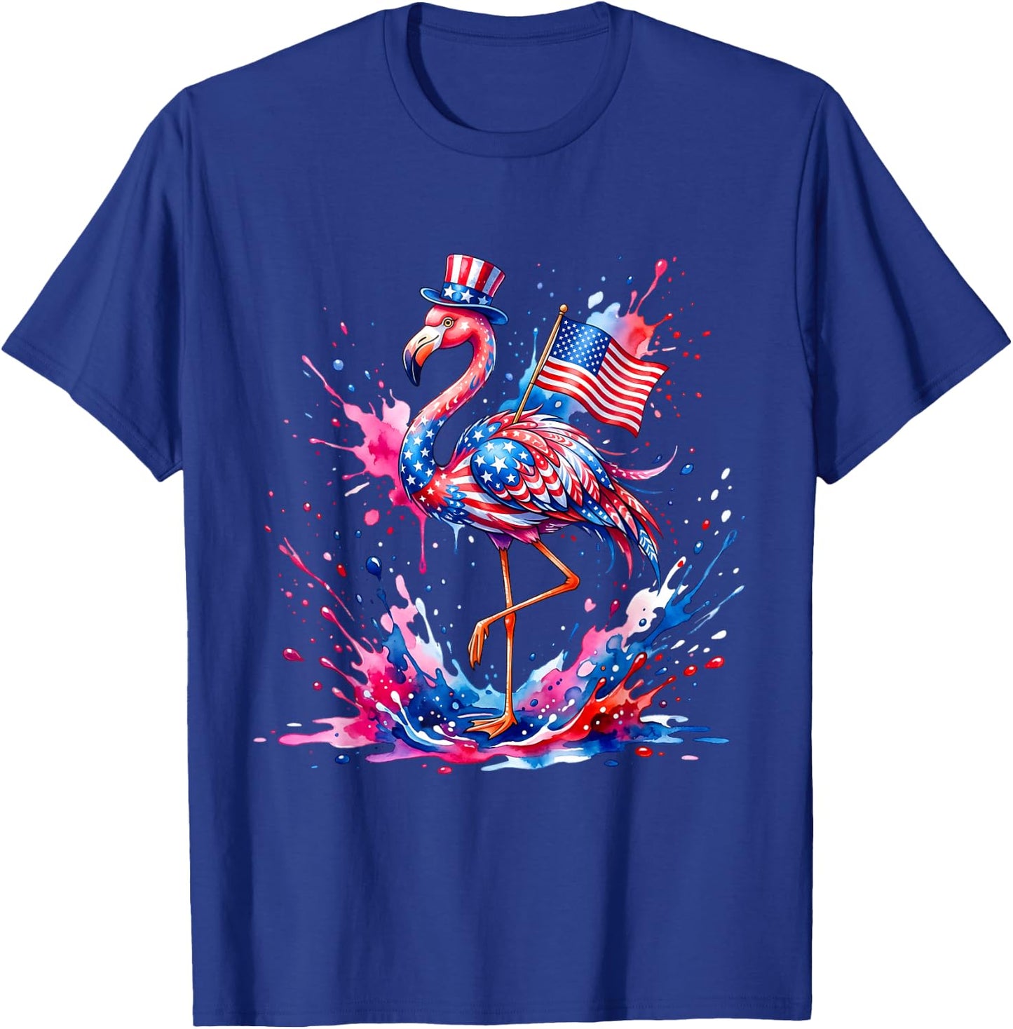 Flamingo 4th of July Patriotic Pink Independence Day Women T-Shirt - T-Shirt | Royal