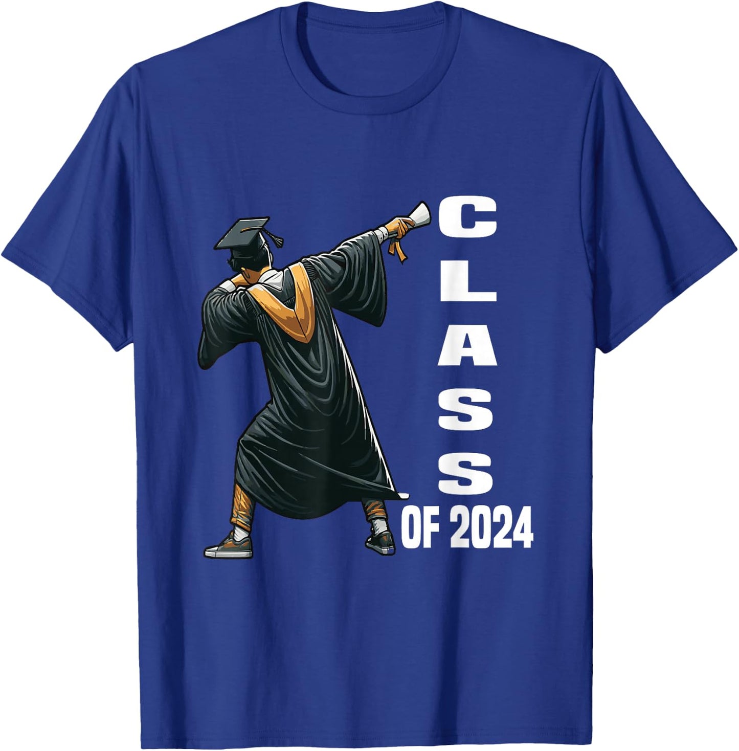 Dabbing Graduation Class Of 2024 Men Funny Graduation T-Shirt - T-Shirt | Royal