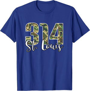 314 St. Louis Missouri Camo Camouflage T-Shirt - T-Shirt | Royal