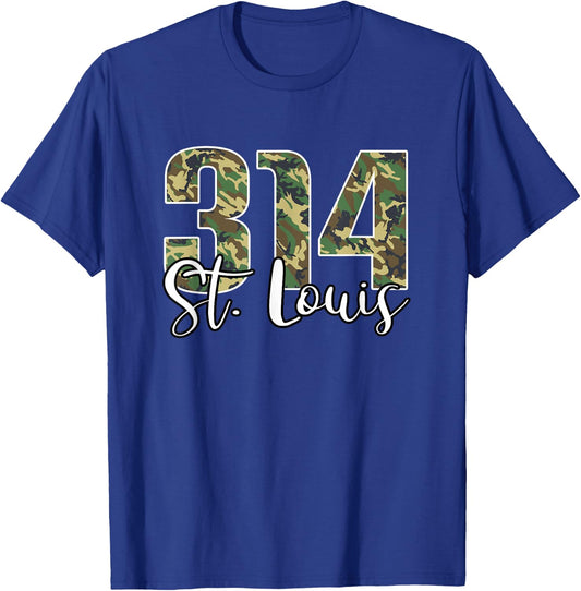 314 St. Louis Missouri Camo Camouflage T-Shirt - T-Shirt | Royal