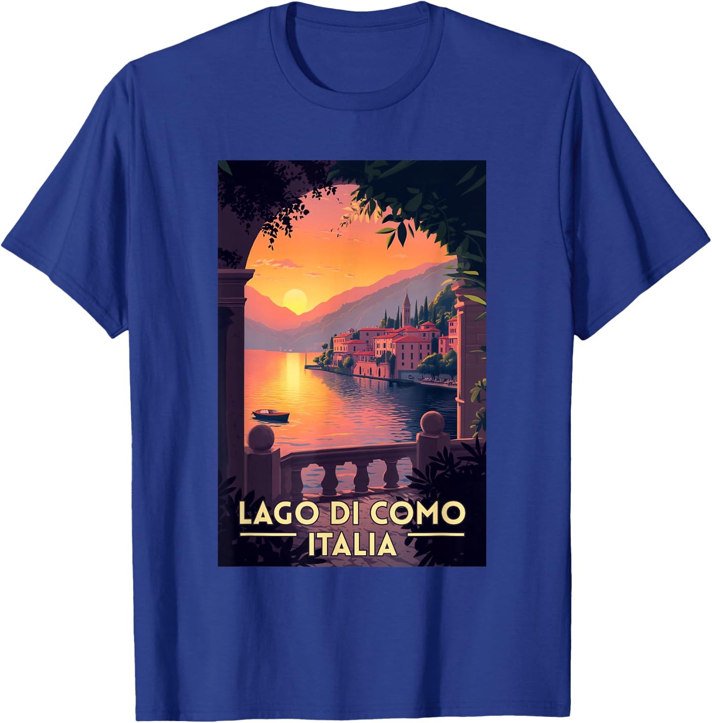Lake Como Lago di Como Italy Souvenir Retro T-Shirt - T-Shirt | Royal