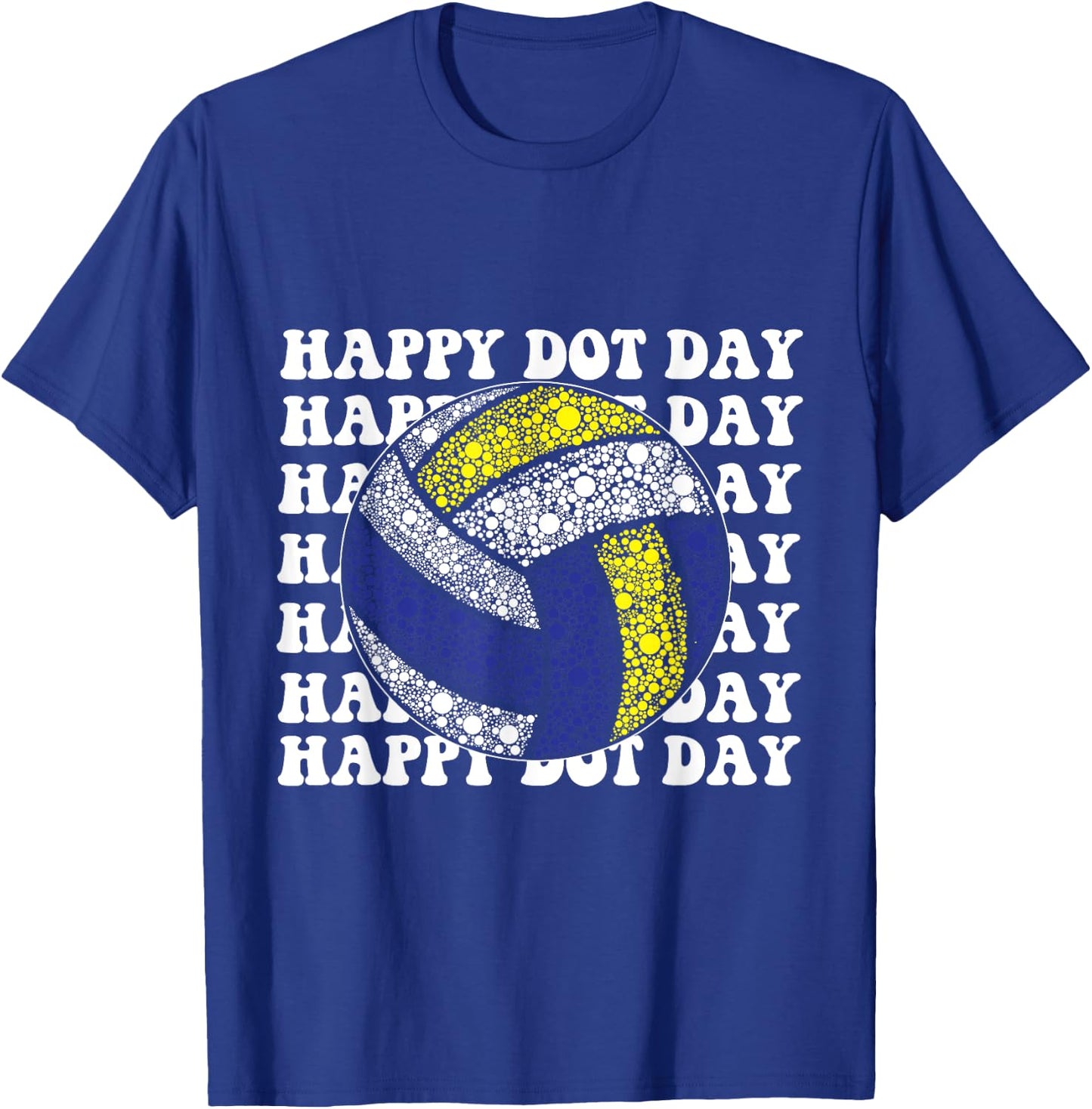 Colorful Happy International Dot Day Volleyball Player Lover T-Shirt - T-Shirt | Royal