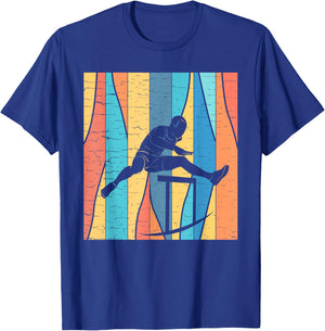 Retro Vintage Design Hurdles | Track And Field T-Shirt - T-Shirt | Royal